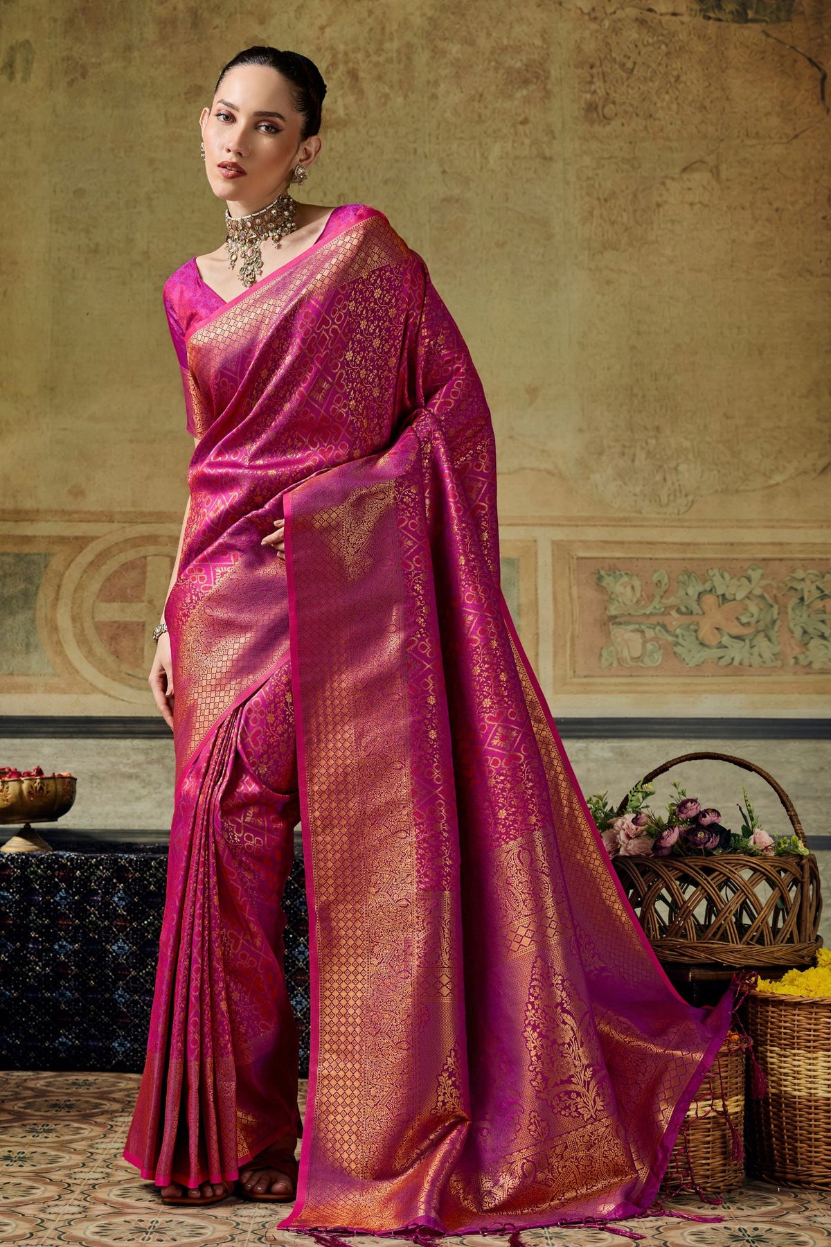 Buy MySilkLove Berry Purple Kanjivaram Handloom Saree Online