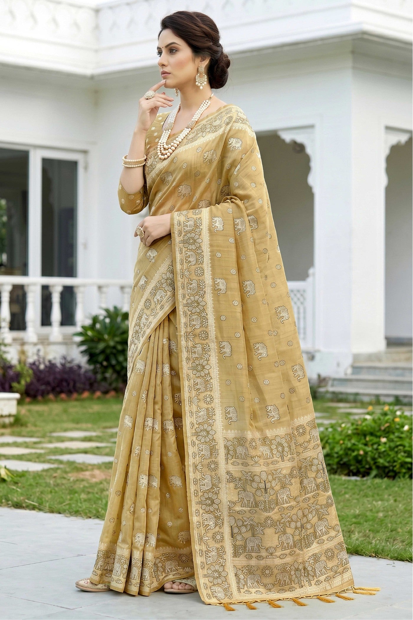 Buy MySilkLove Sunshine Yellow Soft Cotton Printed Saree Online
