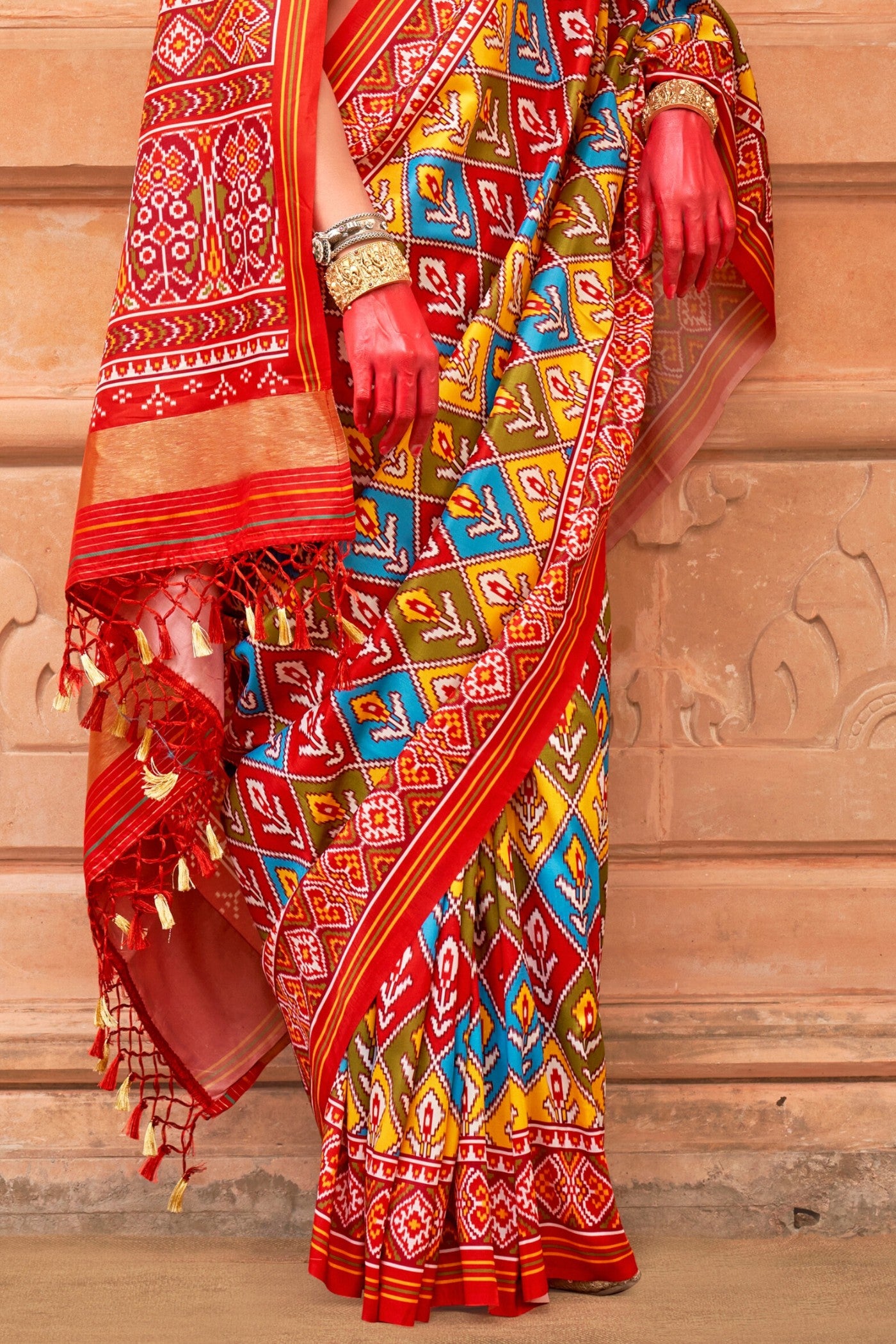 Buy MySilkLove Multicolor Red Printed Patola Saree Online