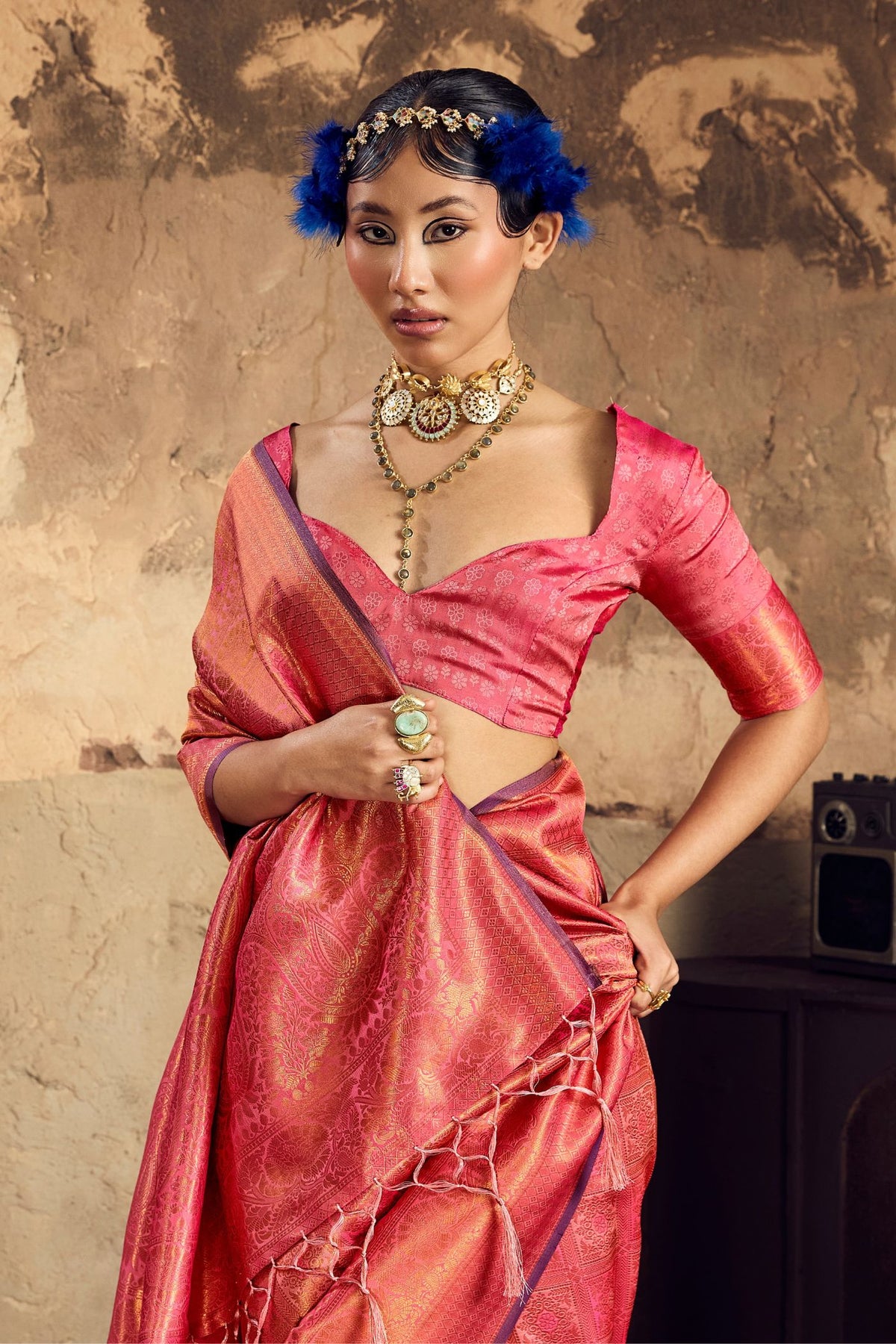 MySilkLove Nectarine Orange Kanjivaram Handloom Saree