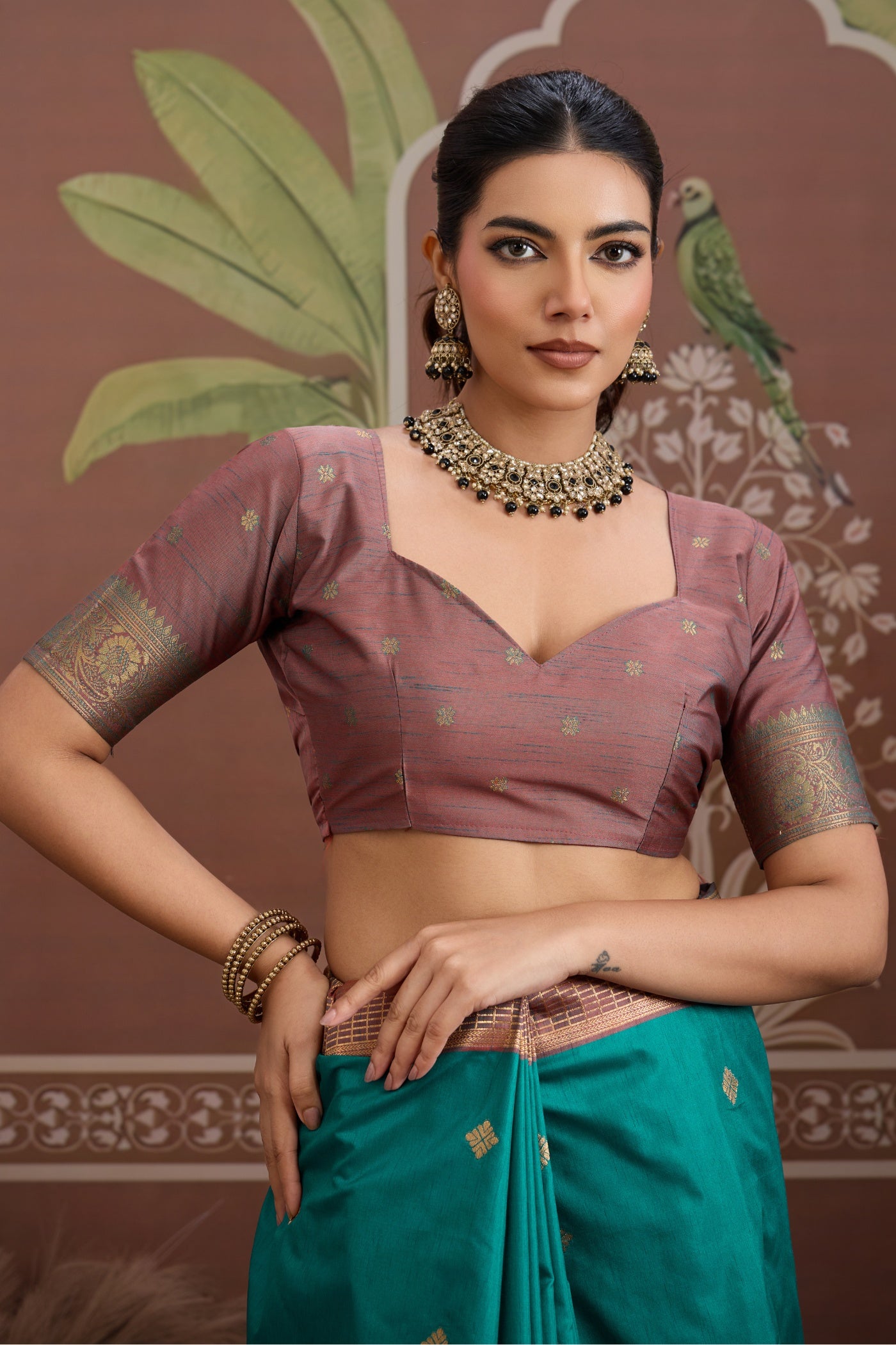 Buy MySilkLove Winter Green Handloom Tussar Silk Saree Online