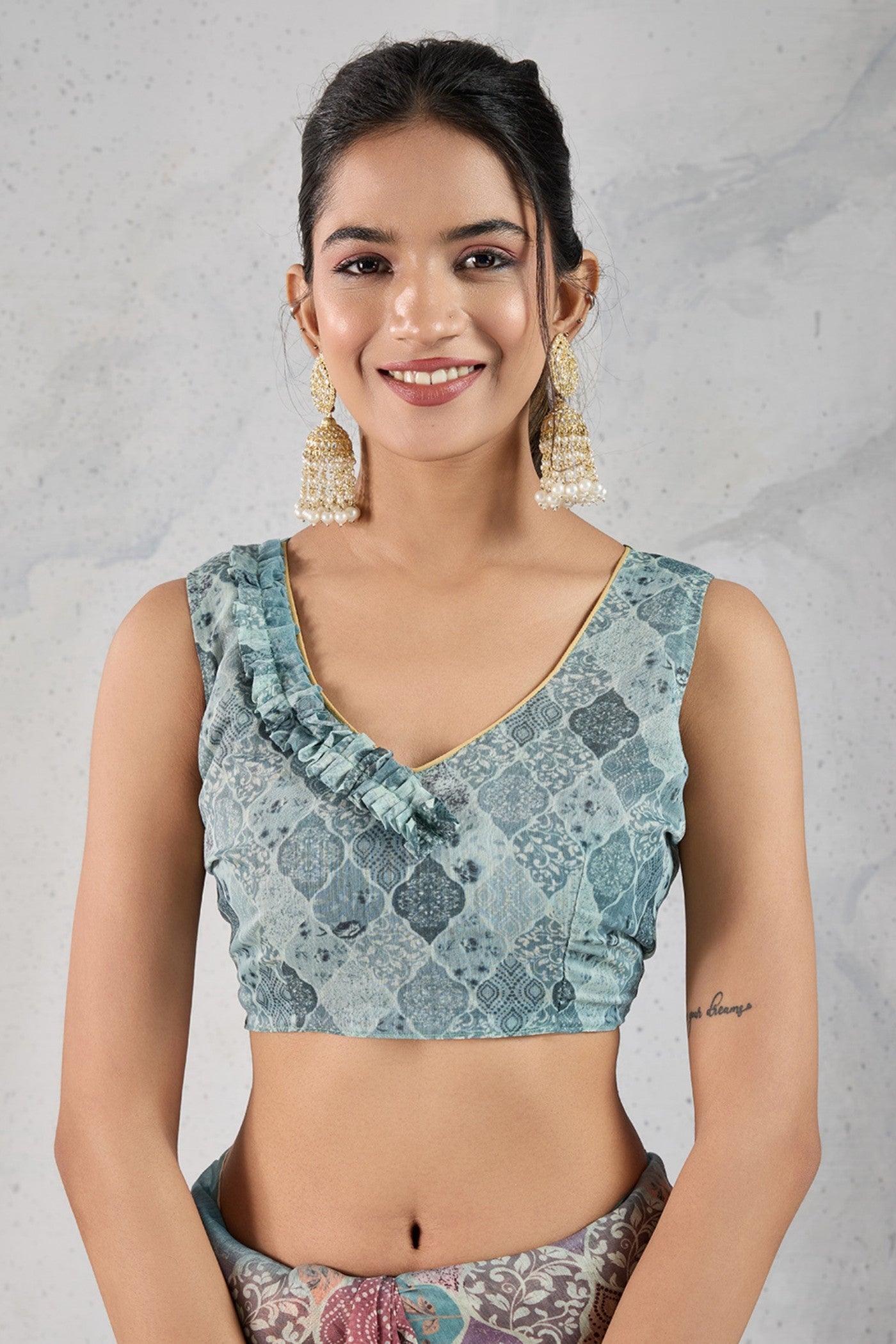 Buy MySilkLove Dusty Peach Digital Printed Saree Online