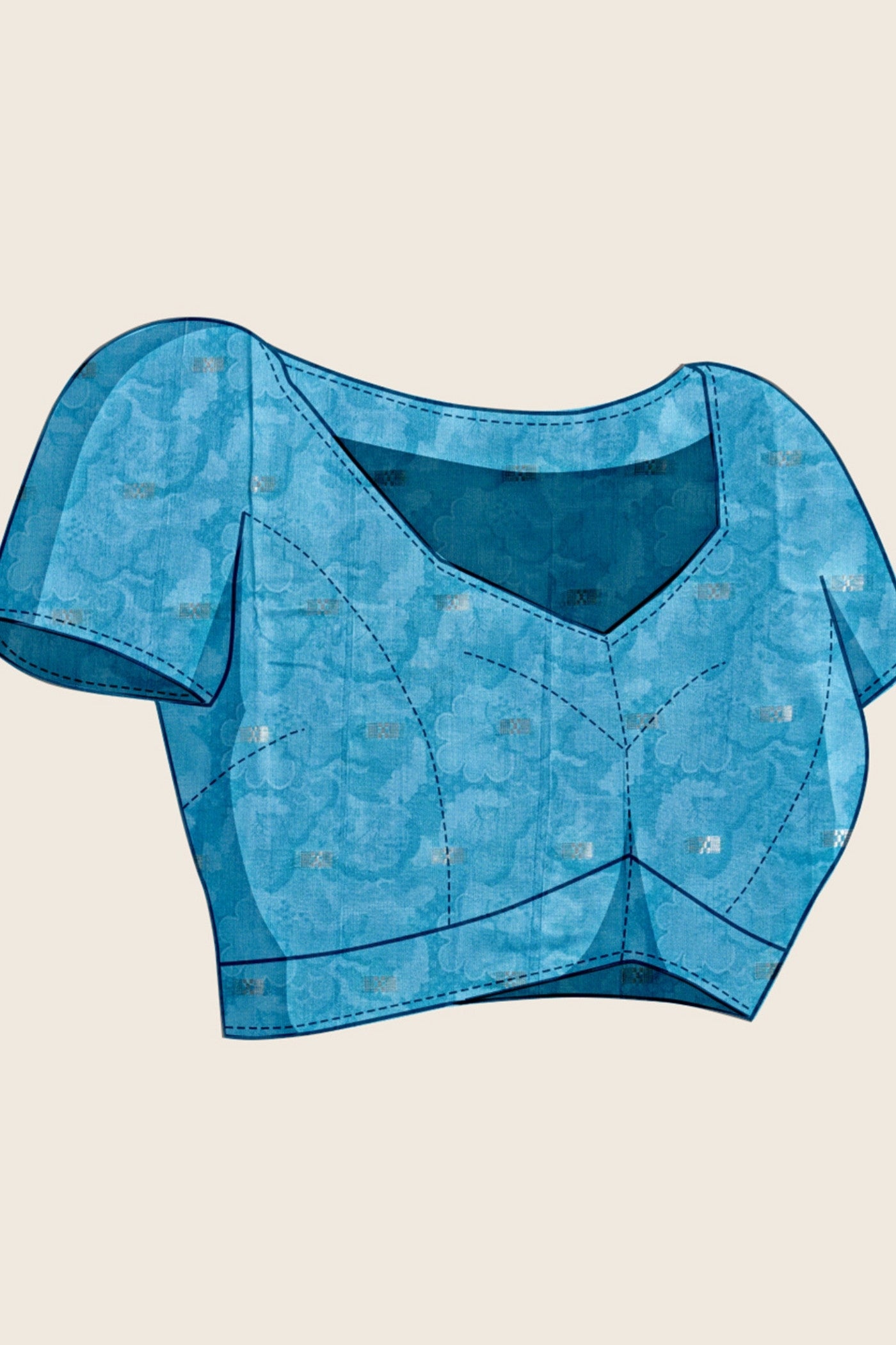 Buy MySilkLove Piction Blue Woven Cotton Saree Online