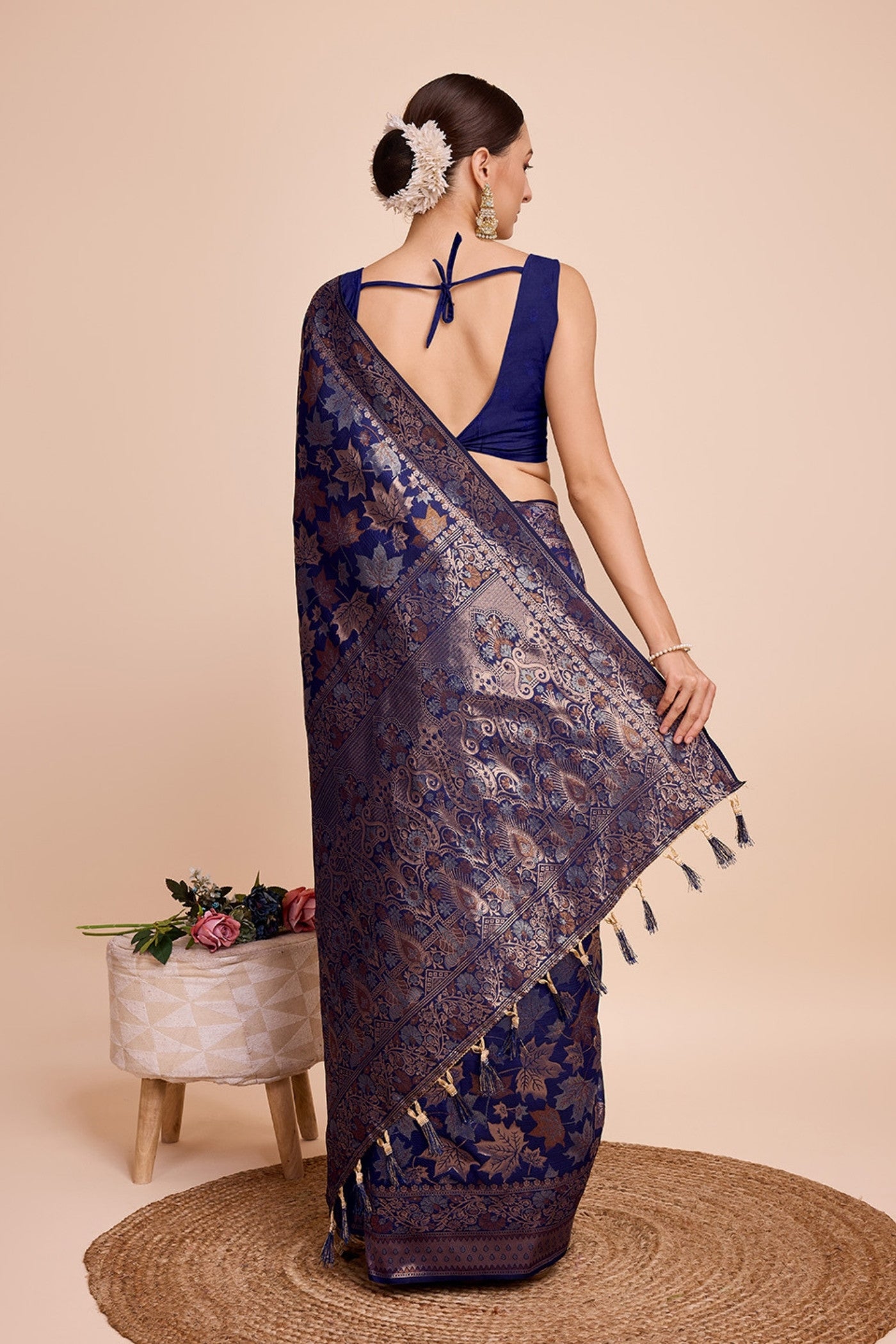 Buy MySilkLove Neon Blue Banarasi Soft Silk Saree Online