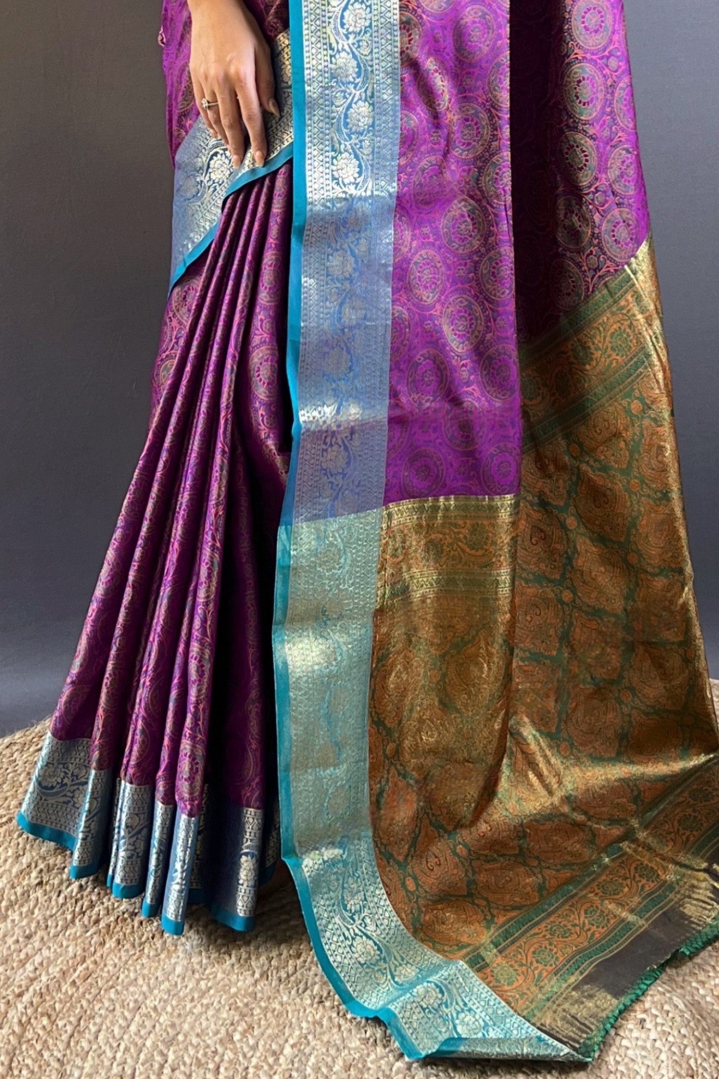 Buy MySilkLove Pearly Purple Woven Banarasi Saree Online