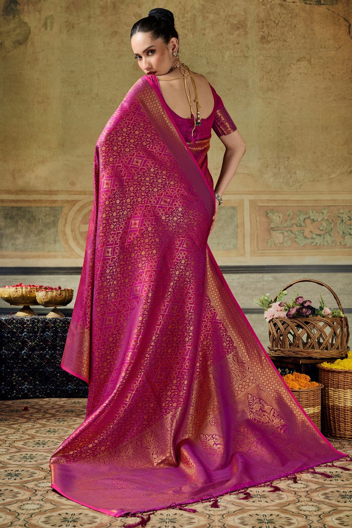 Buy MySilkLove Berry Purple Kanjivaram Handloom Saree Online