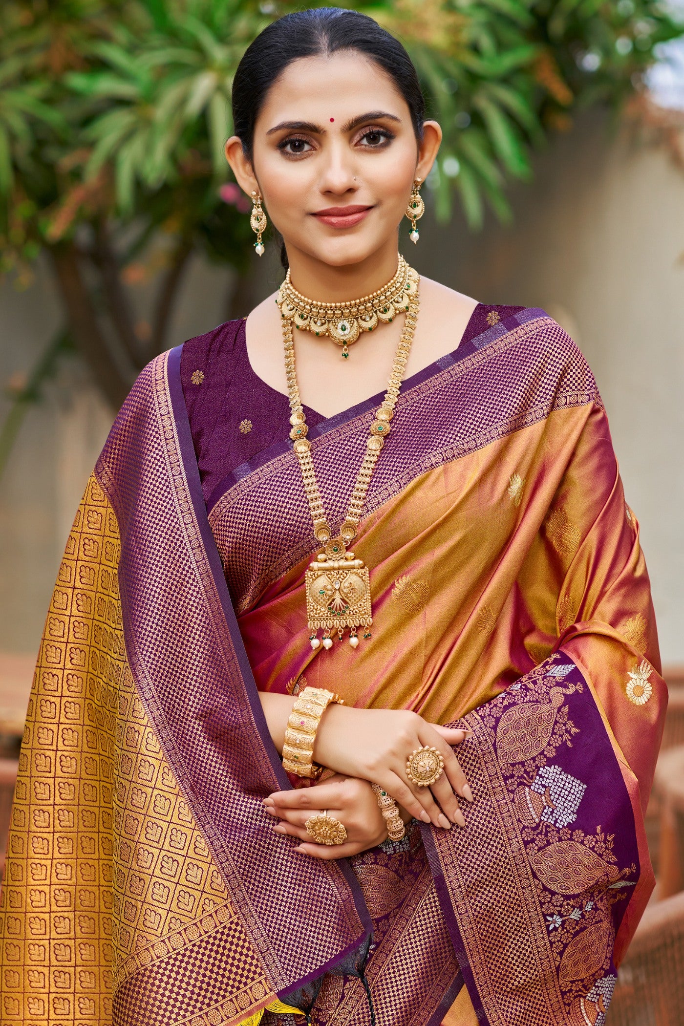 Buy MySilkLove Rust Orange Woven Banarasi Saree Online