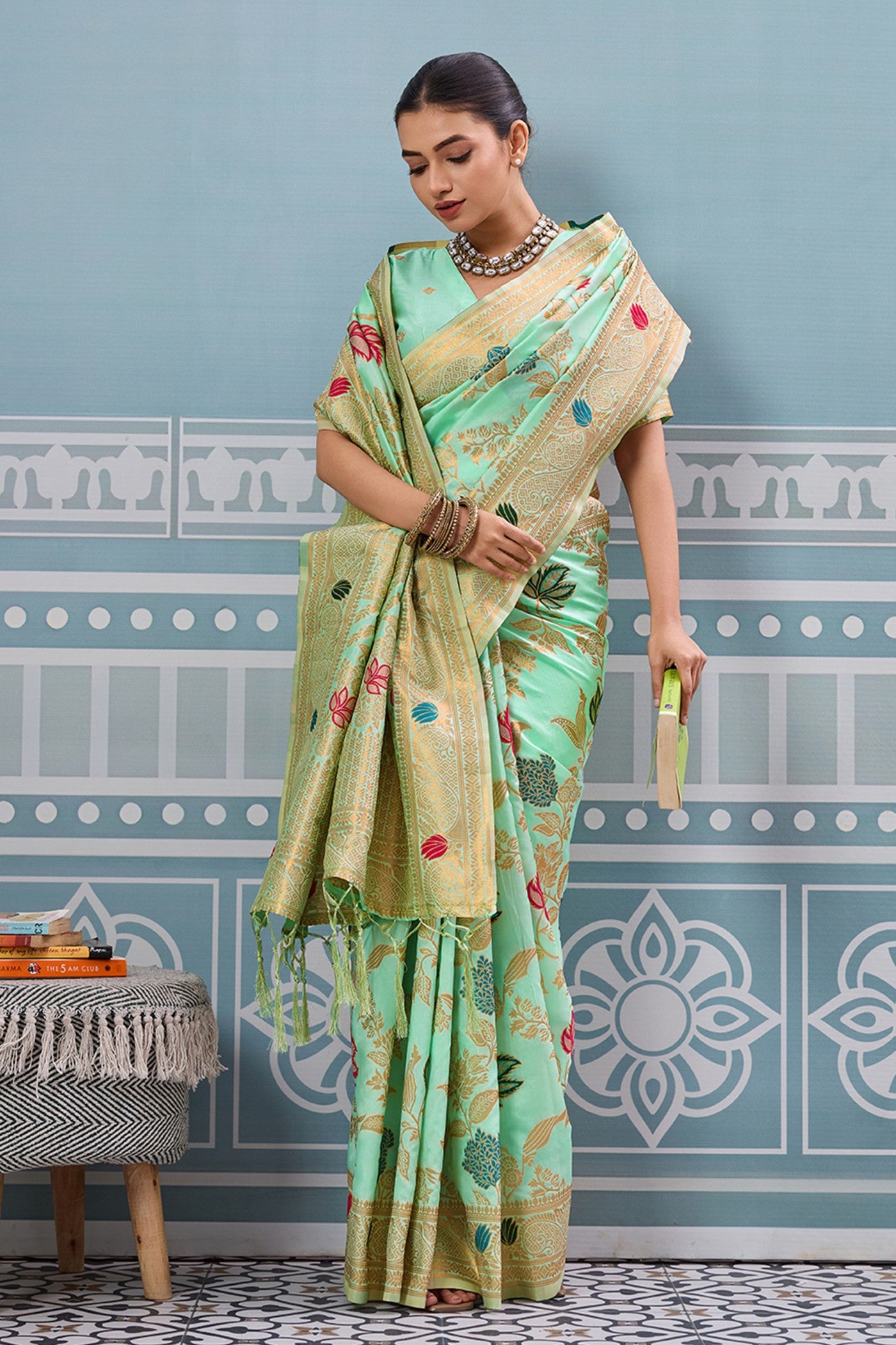 MySilkLove Spring Green Woven Banarasi Saree