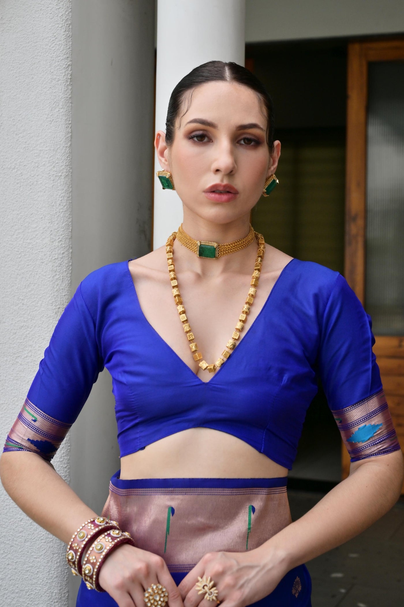 Buy MySilkLove Royal Blue Woven Paithani Saree Online
