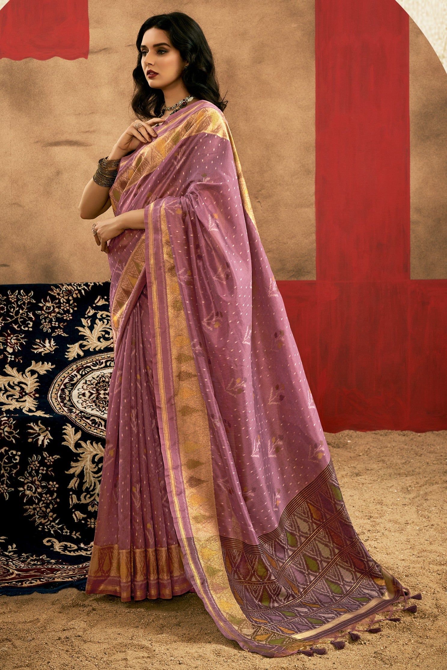 Buy MySilkLove Orchid Purple Patola Handloom Saree Online