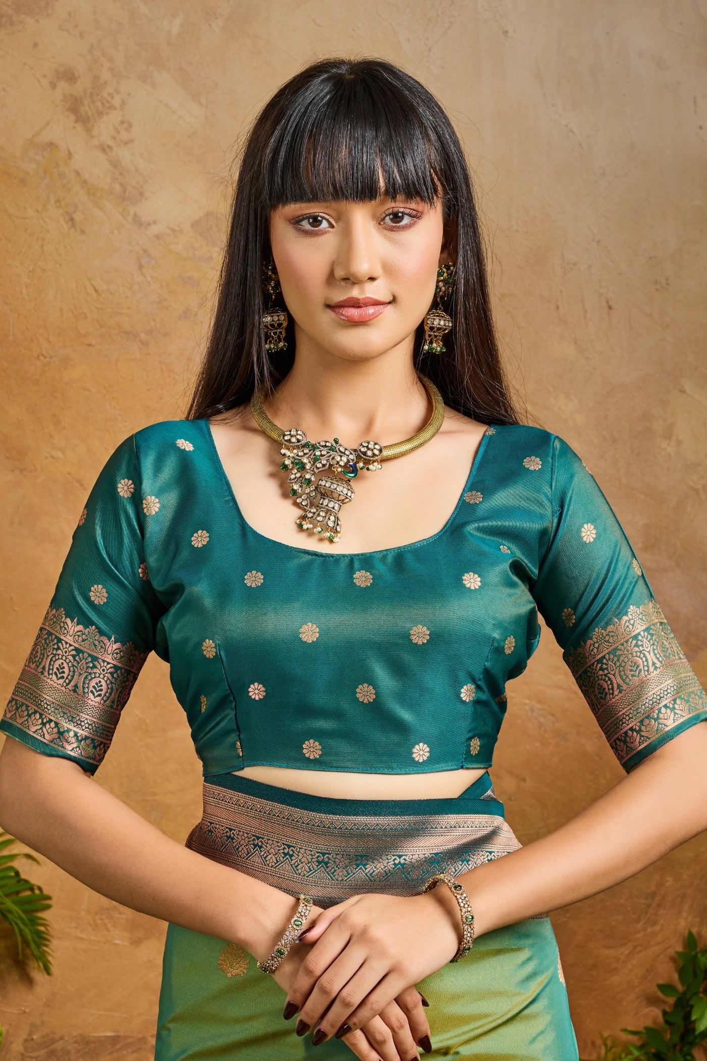 Buy MySilkLove Lochinvar Green Banarasi Handloom Pichwai Saree Online