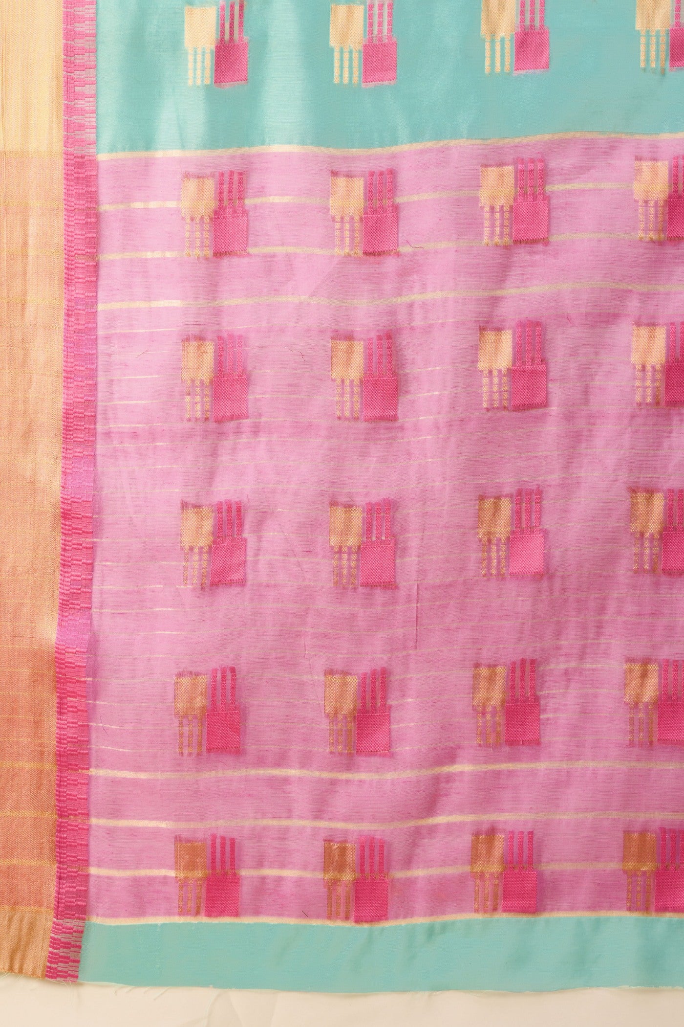 Buy MySilkLove Petwer Blue Cotton Soft Silk Saree Online