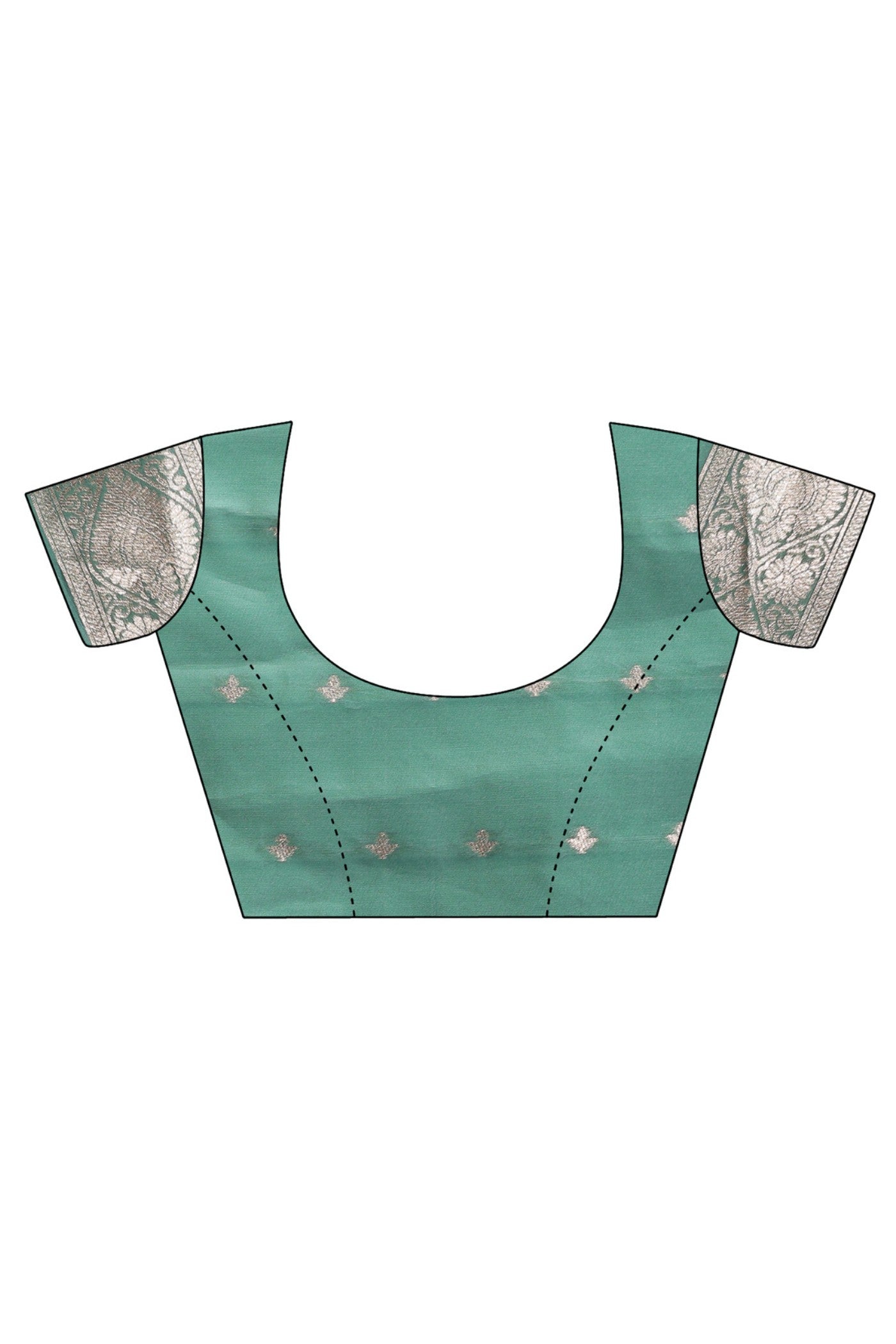 Buy MySilkLove Clover Green and White Linen Cotton Saree Online