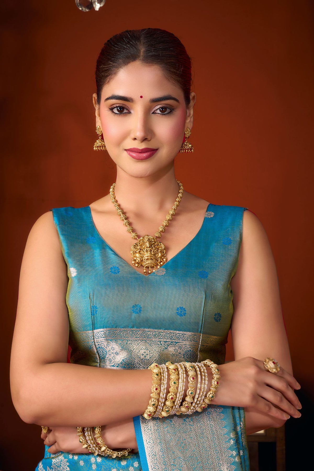 Buy MySilkLove Yale Blue Woven Banarasi Jacquard Soft Silk Saree Online