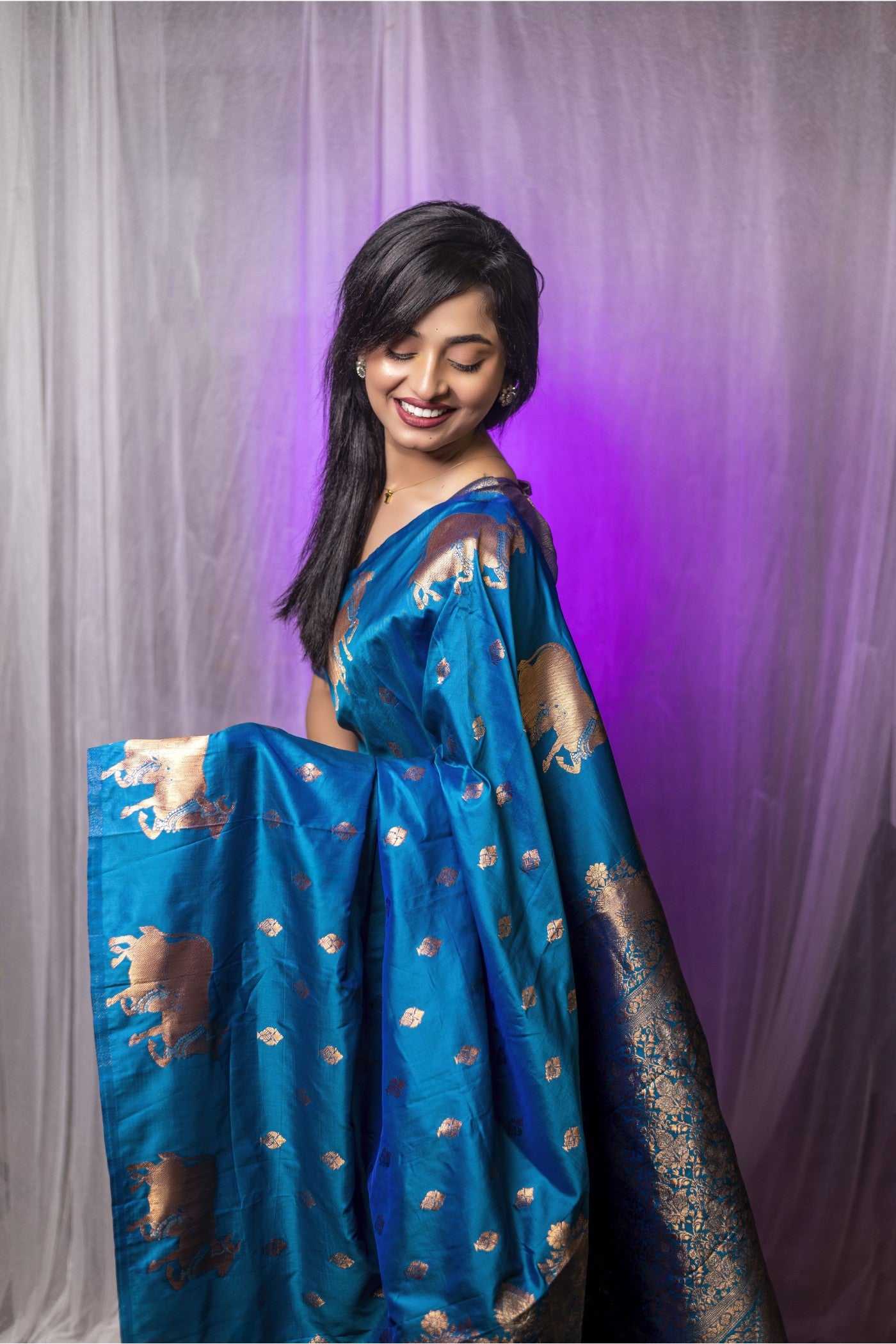 Buy MySilkLove Royal Blue Woven Banarasi Saree Online