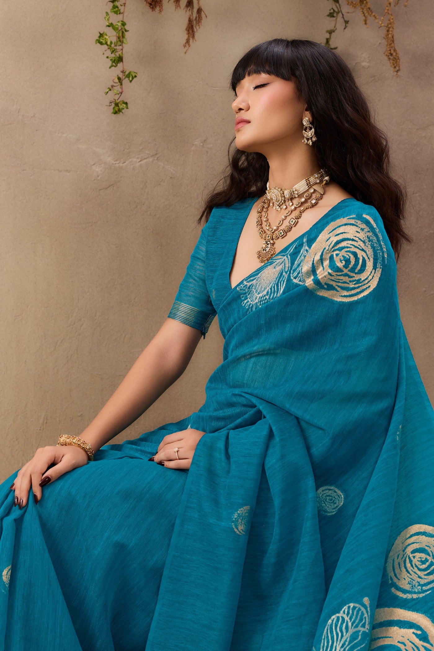 Buy MySilkLove Periwinkle Blue Munga Handloom Cotton Saree Online