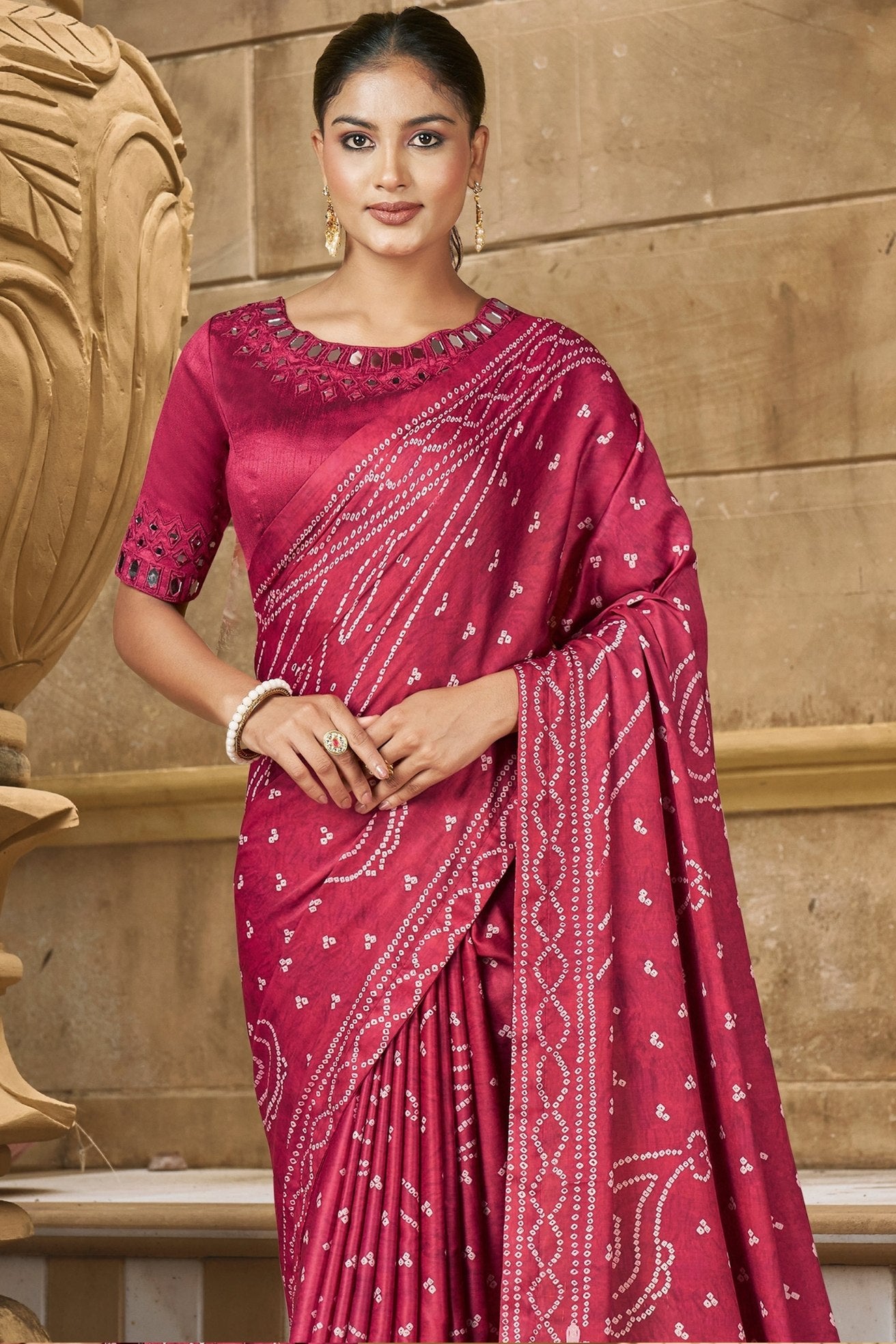 Buy MySilkLove Magenta Pink Banarasi Designer Saree Online