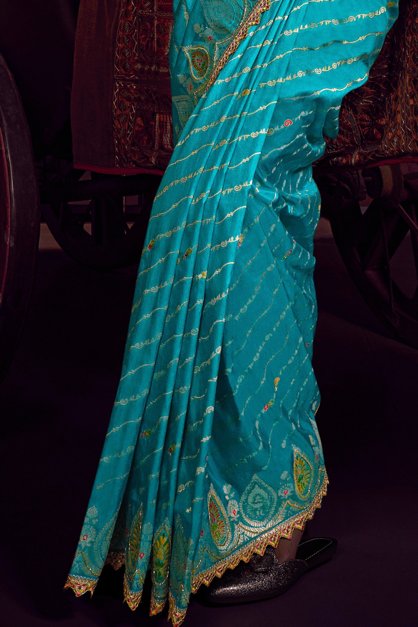 Buy MySilkLove Genoa Blue Designer Banarasi Dola Silk Saree Online