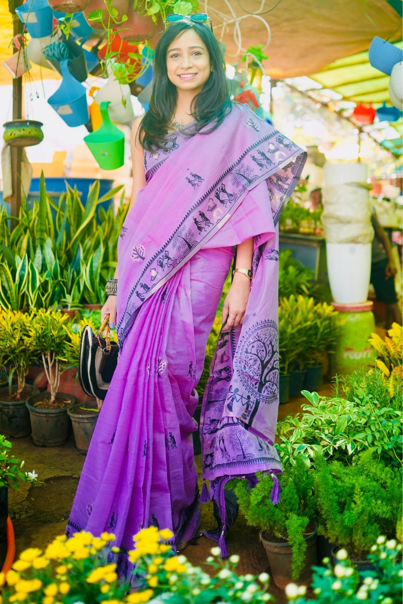Buy MySilkLove Liseran Purple Woven Modal Cotton Saree Online