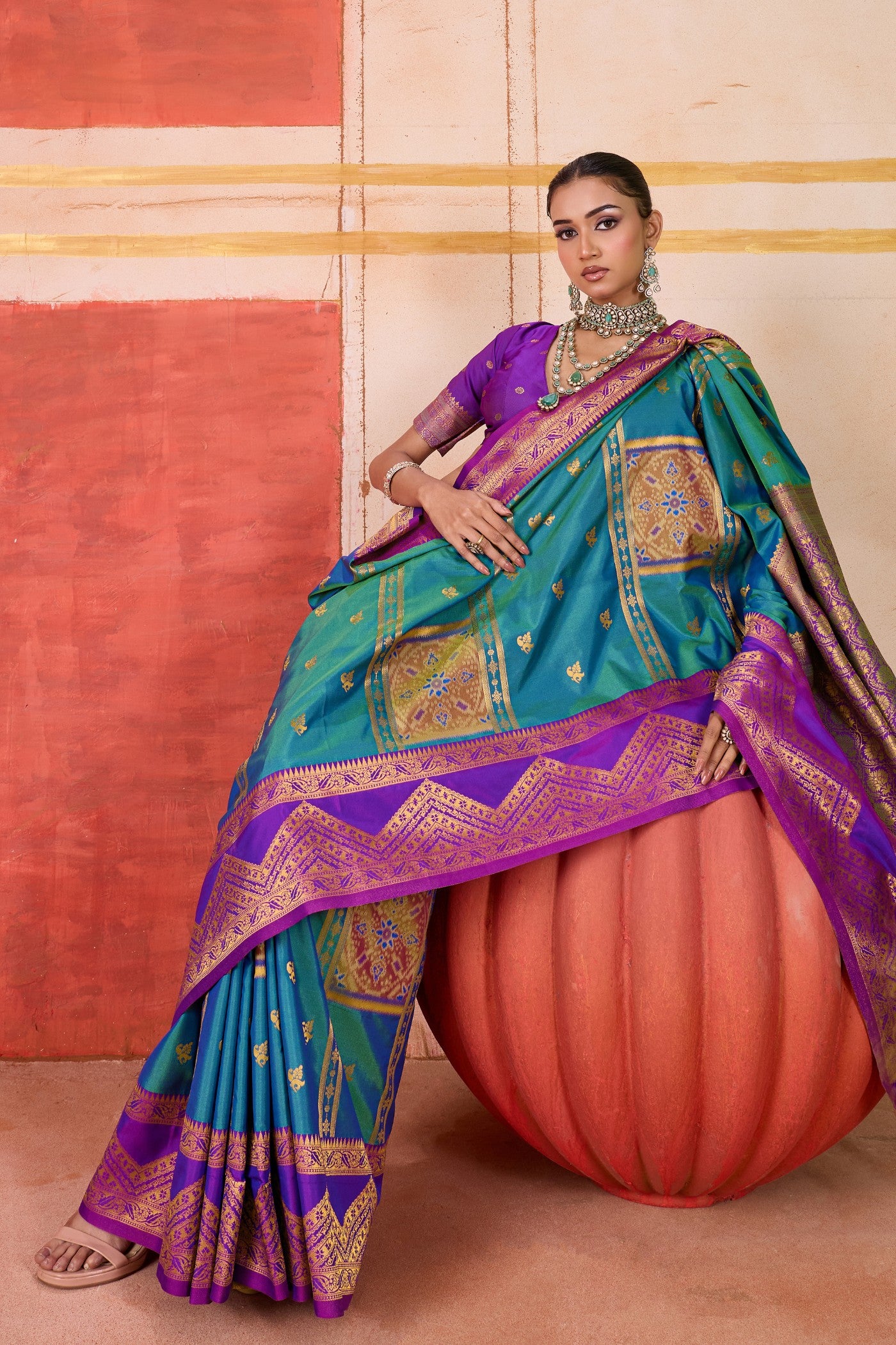 Buy MySilkLove Argentinian Blue Banarasi Handloom Saree Online