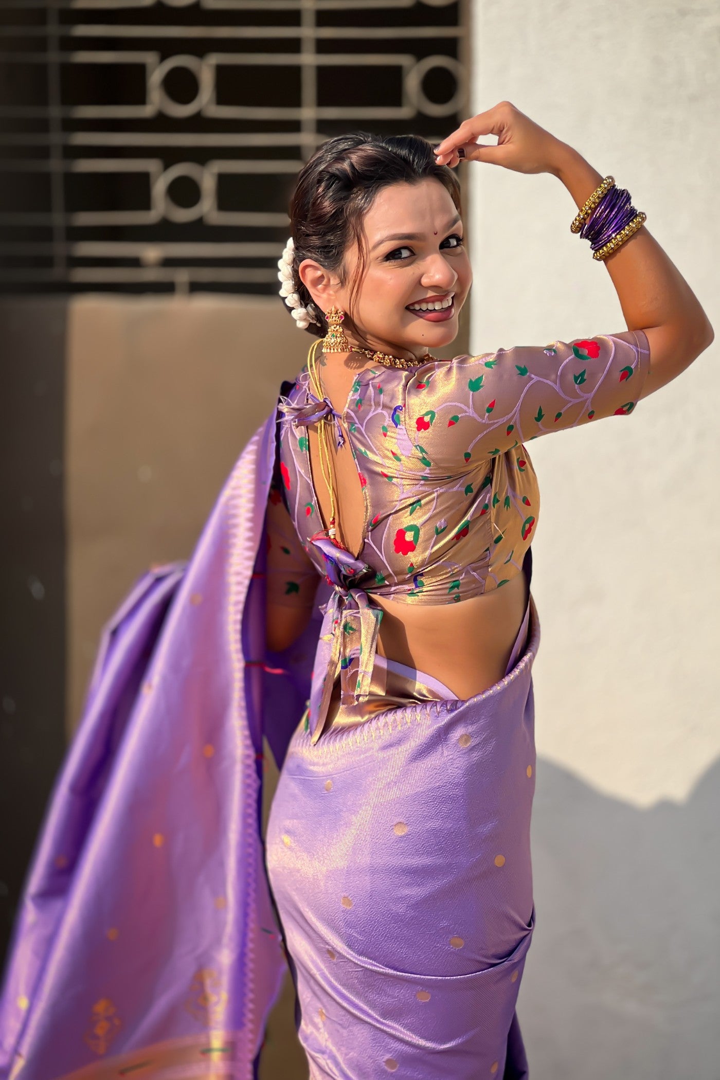 Buy MySilkLove Amaranthine Purple Woven Tissue Paithani Saree Online