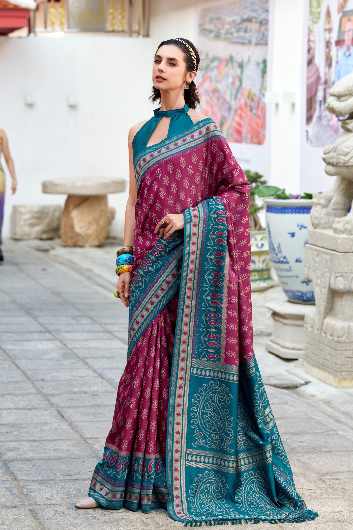 Buy MySilkLove Camelot Purple Woven Banarasi Saree Online