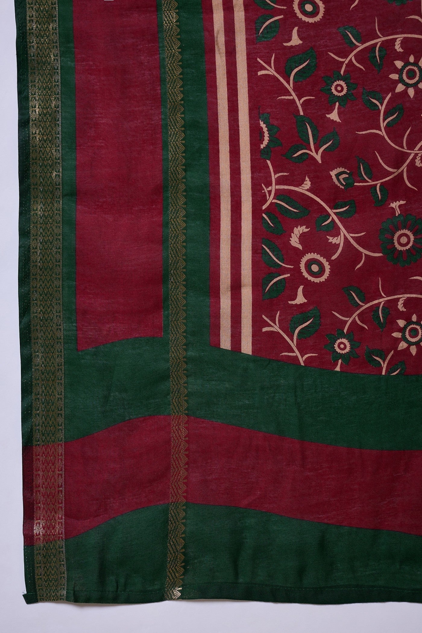 Buy MySilkLove Auburn Maroon Woven Cotton Saree Online