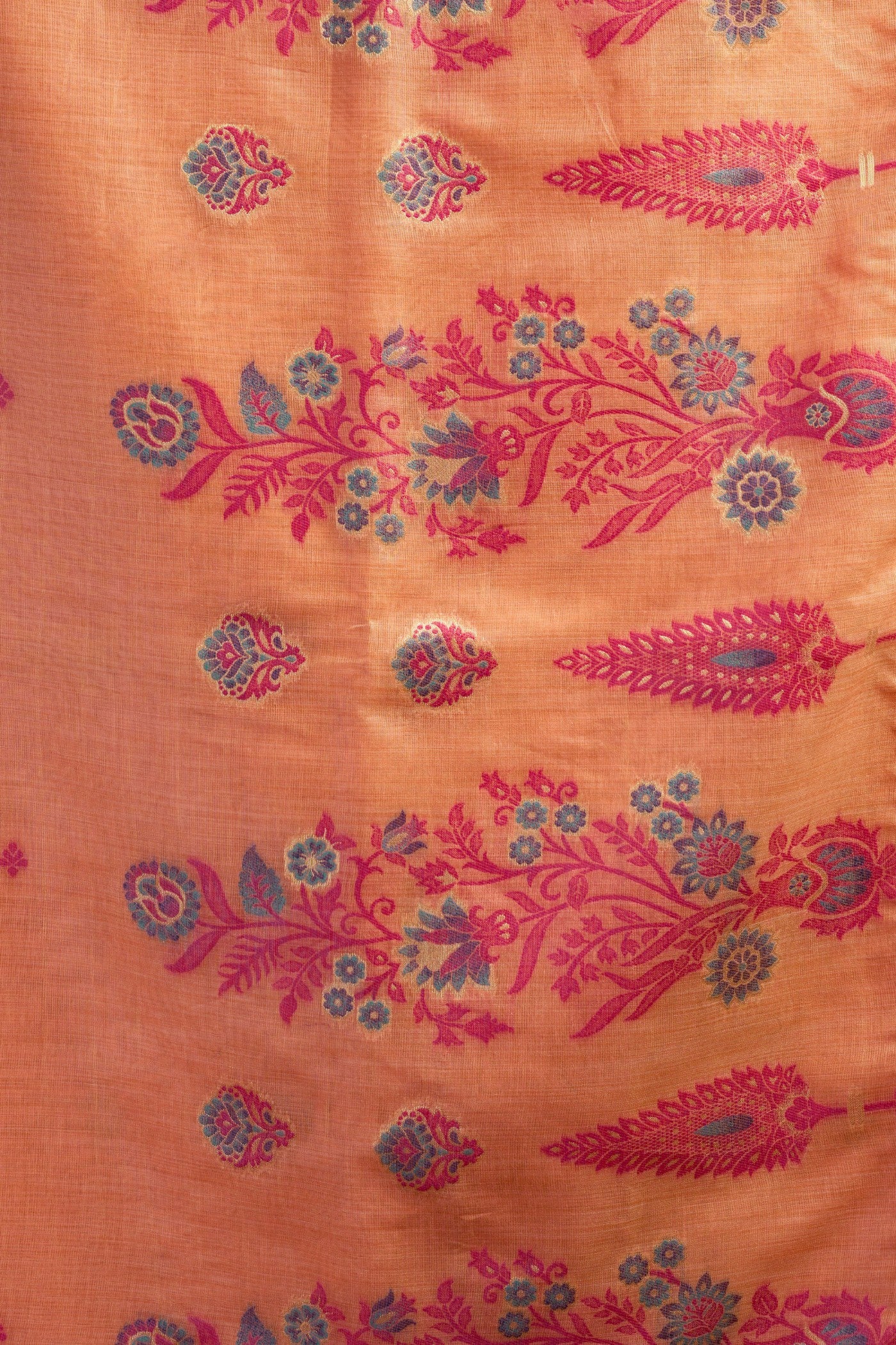 Buy MySilkLove Coral Peach Handloom Cotton Saree Online