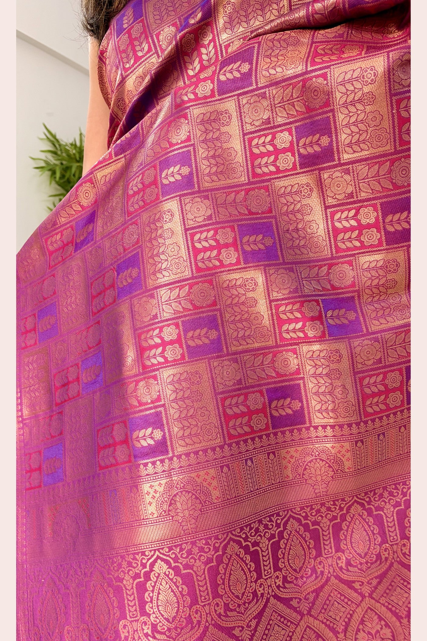 Buy MySilkLove Claret Purple Kanjivaram Handloom Saree Online