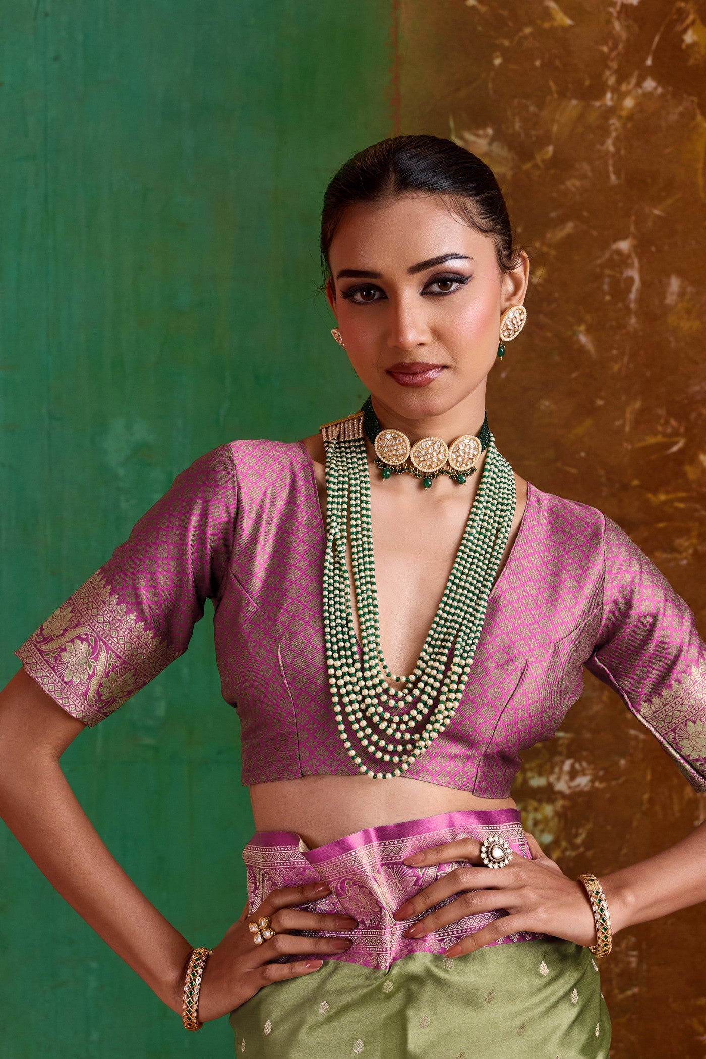 Buy MySilkLove Lime Green Handloom Satin Silk Saree Online