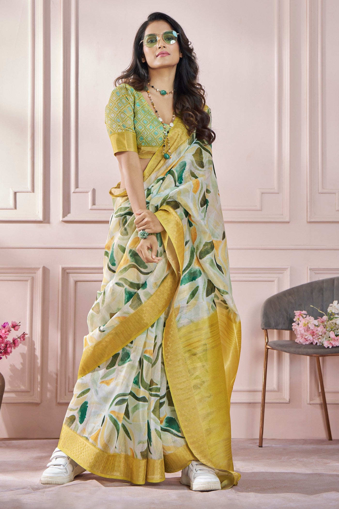 Buy MySilkLove Sun Yellow Banarasi Silk saree Online