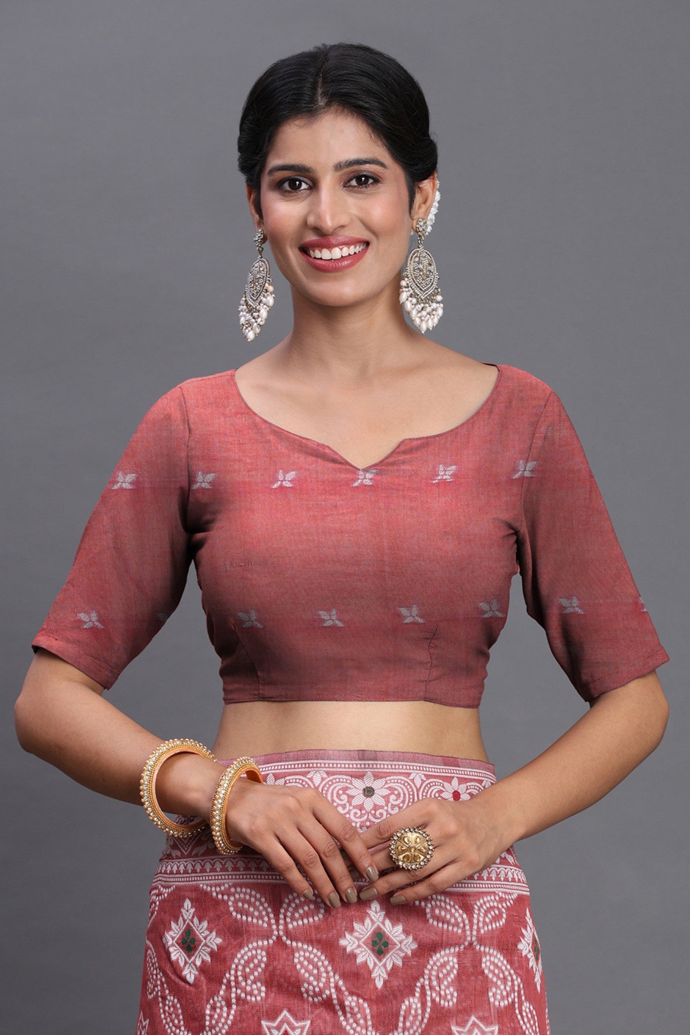 Buy MySilkLove Matte Maroon Linen Cotton Saree Online