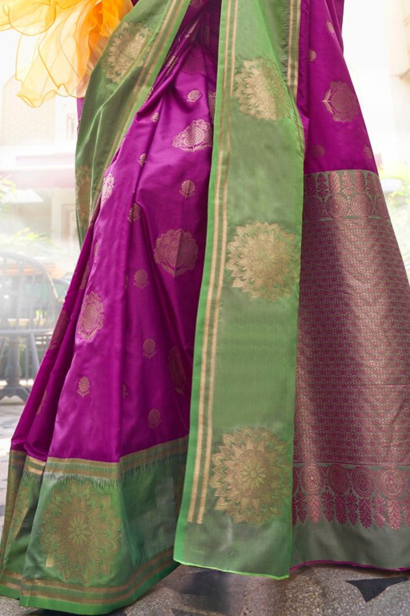 Buy MySilkLove Royal Heath Purple Handloom Katan Banarasi Saree Online