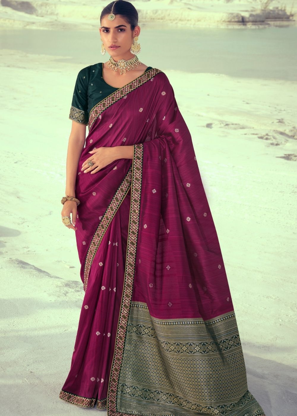 Buy MySilkLove Dark Jamun Purple Woven Banarasi Saree Online