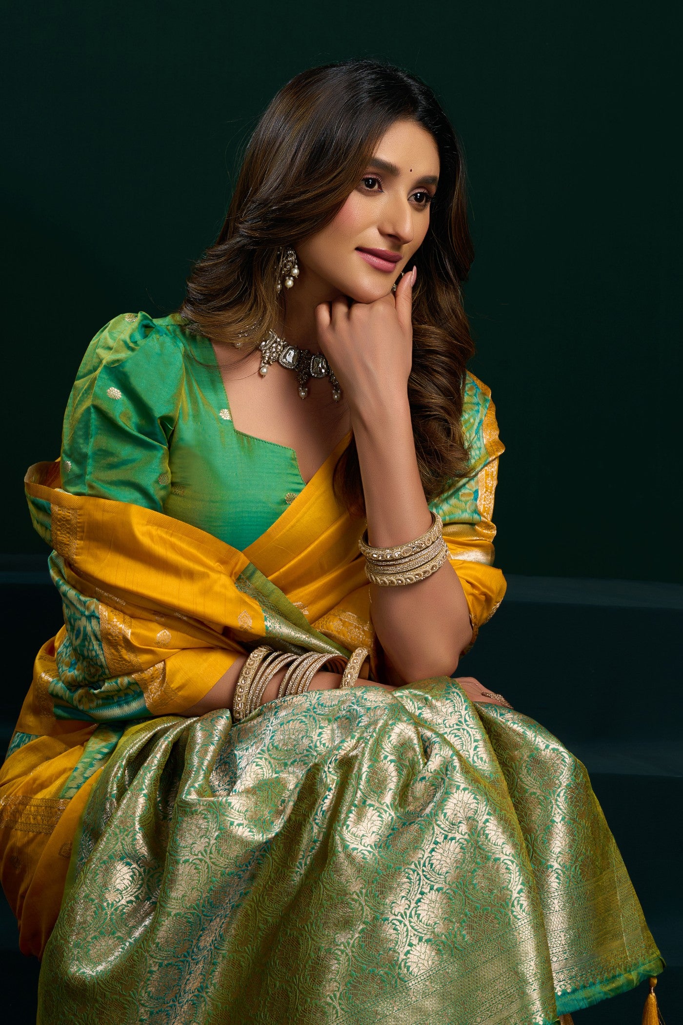 MySilkLove Chamois Yellow Banarasi Handloom Soft Silk Saree