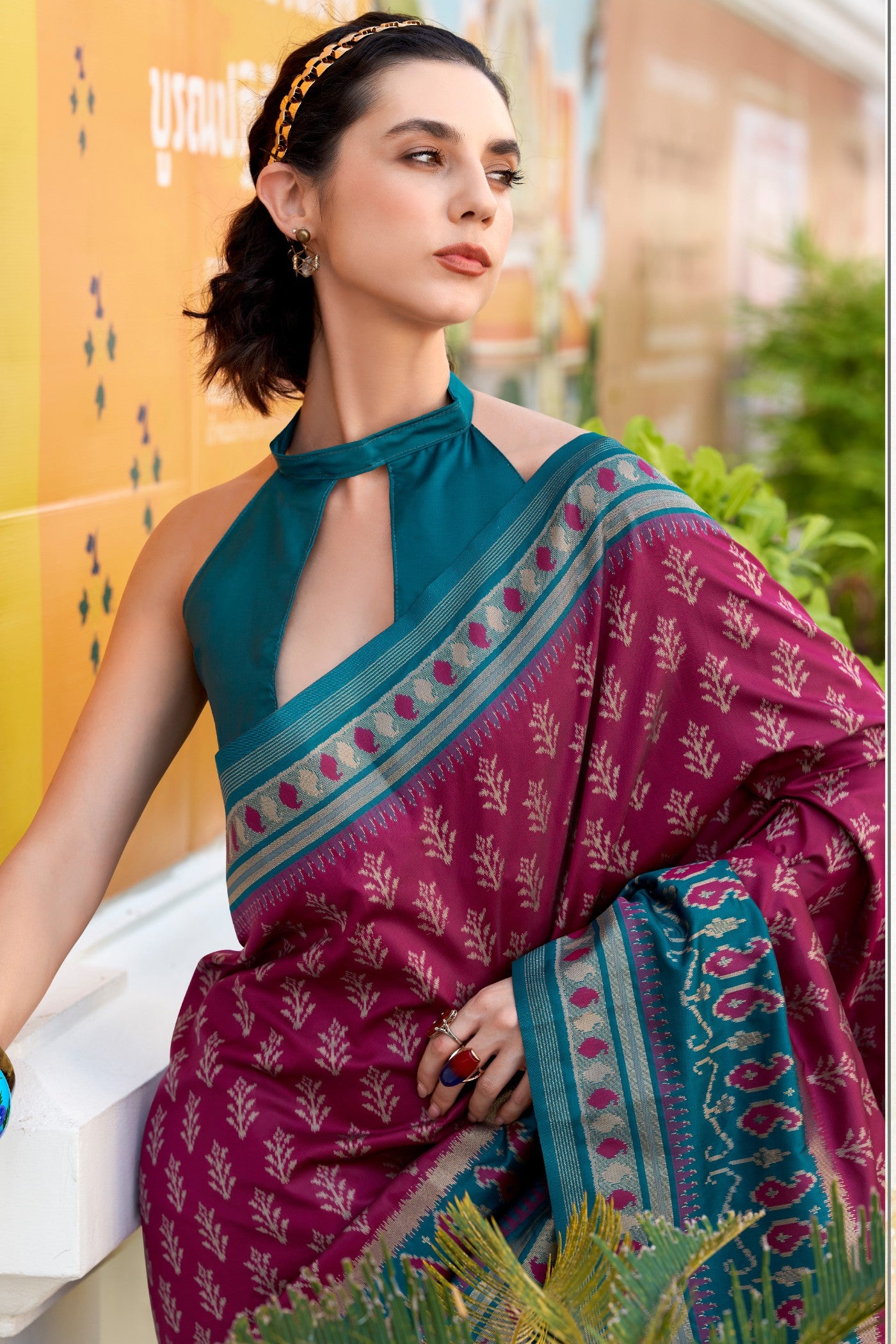 MySilkLove Camelot Purple Woven Banarasi Saree