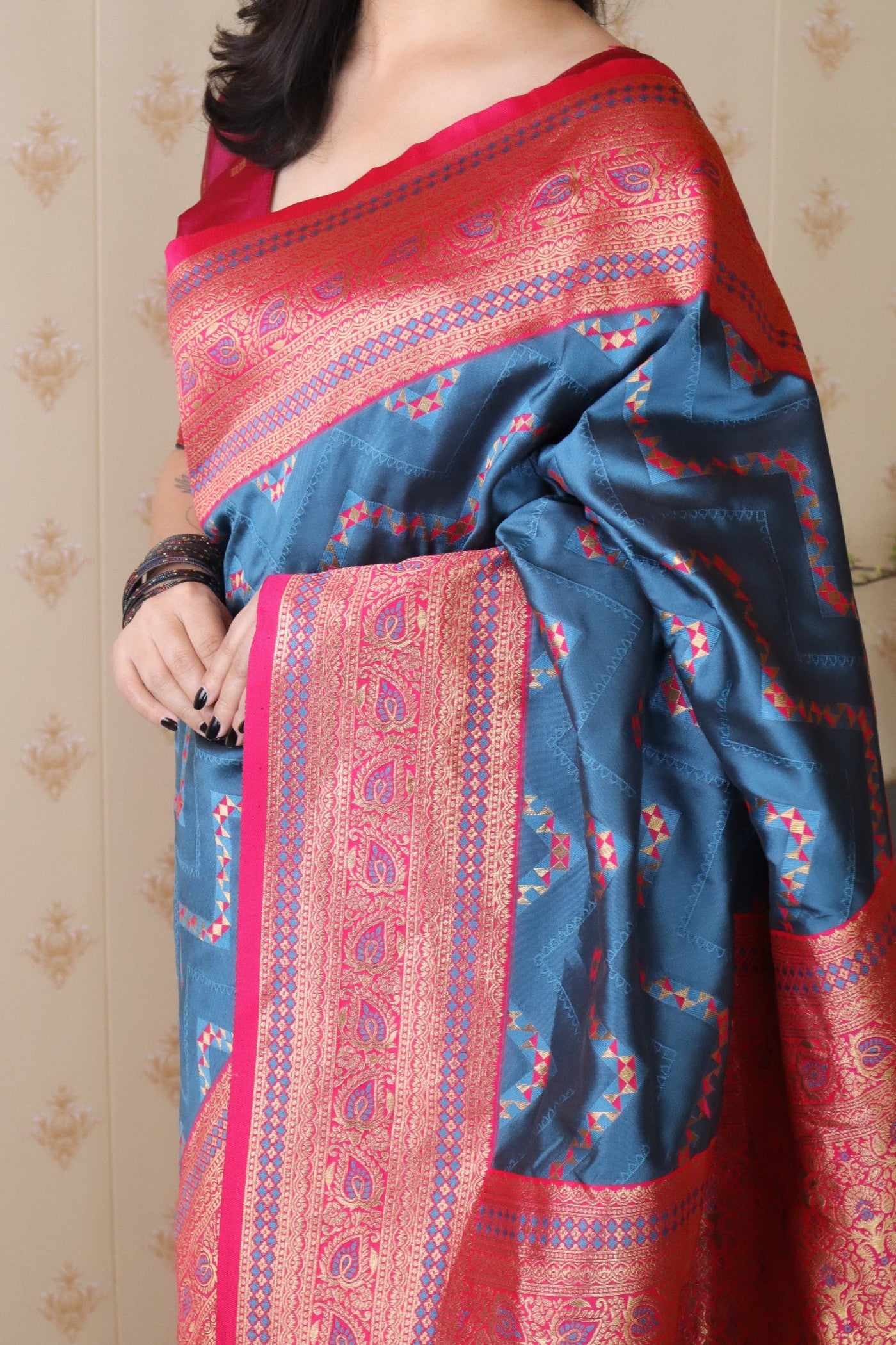 Buy MySilkLove Royal Blue Banarasi Handloom Saree Online