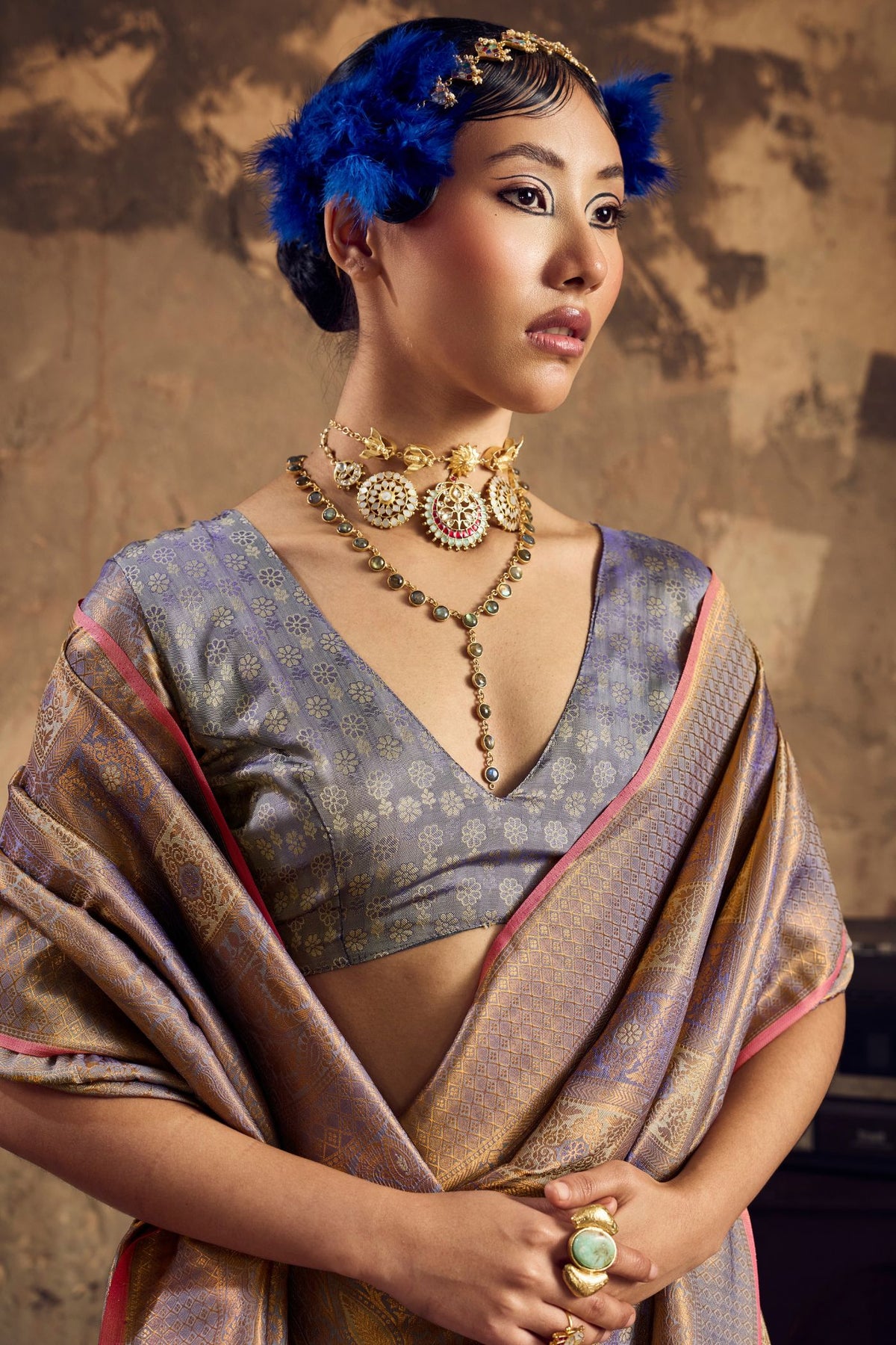 Buy MySilkLove Wisteria Purple Kanjivaram Handloom Saree Online
