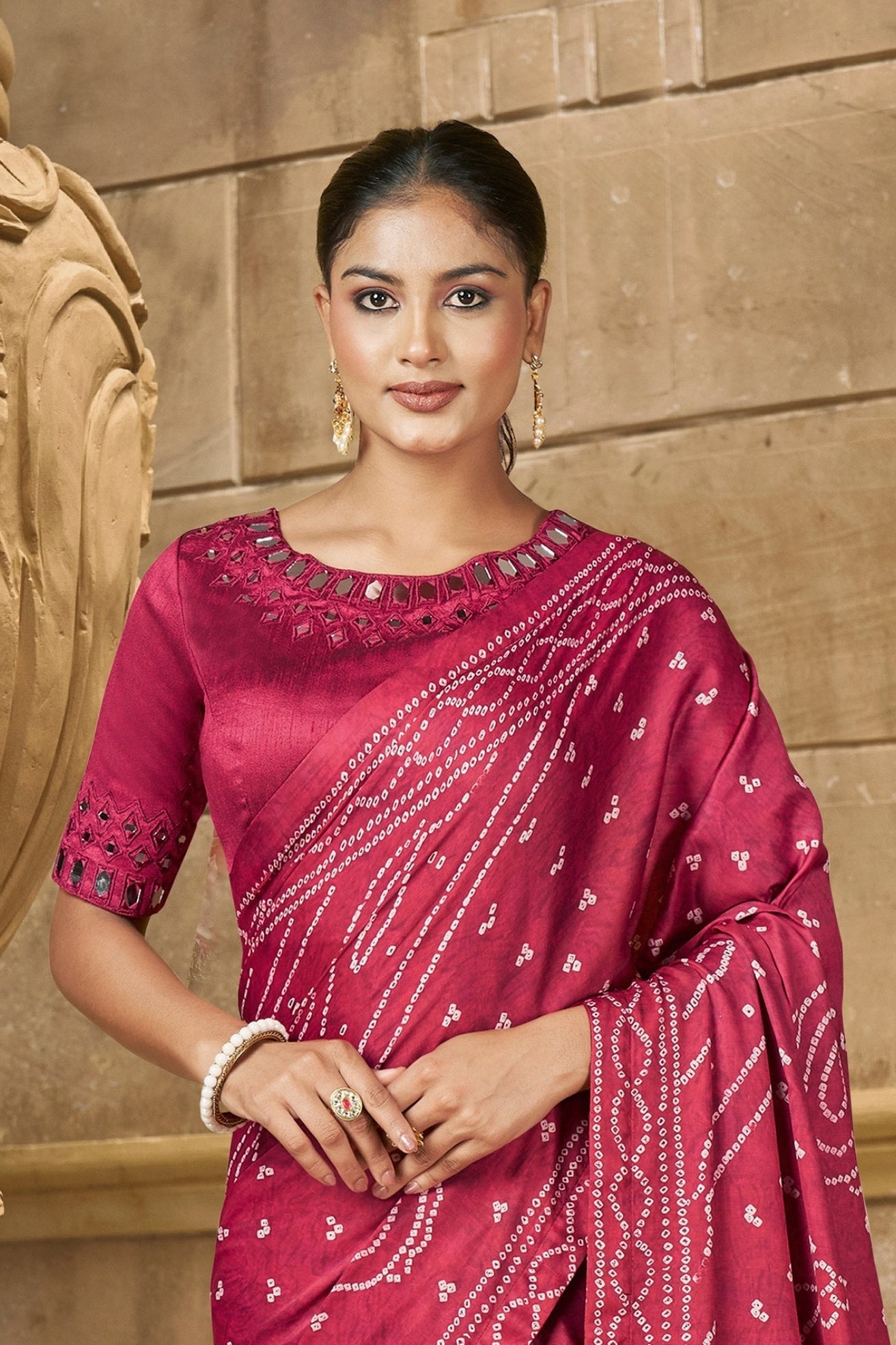 Buy MySilkLove Magenta Pink Banarasi Designer Saree Online