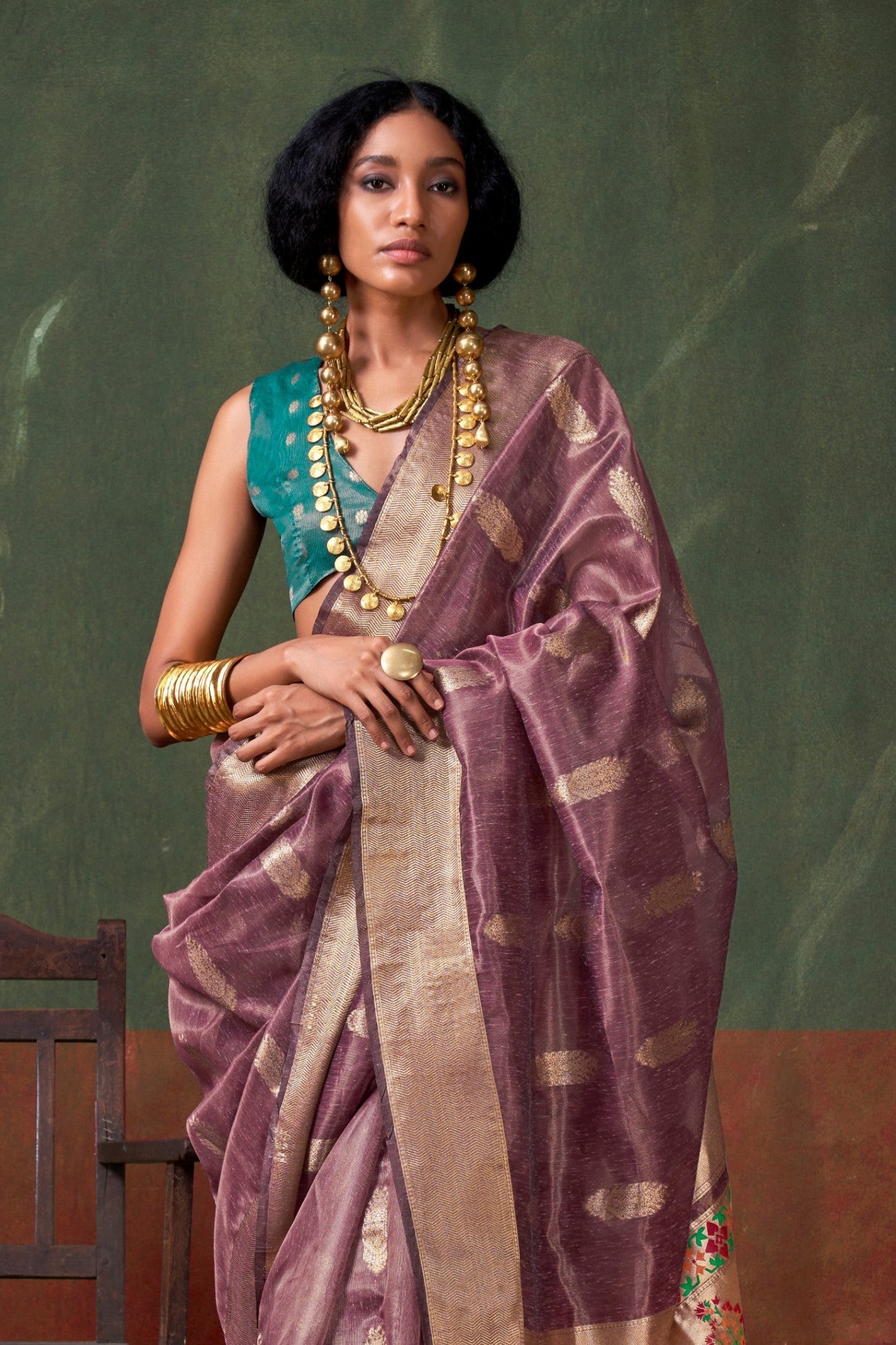 Buy MySilkLove Ferra Purple Banarasi Handloom Saree Online