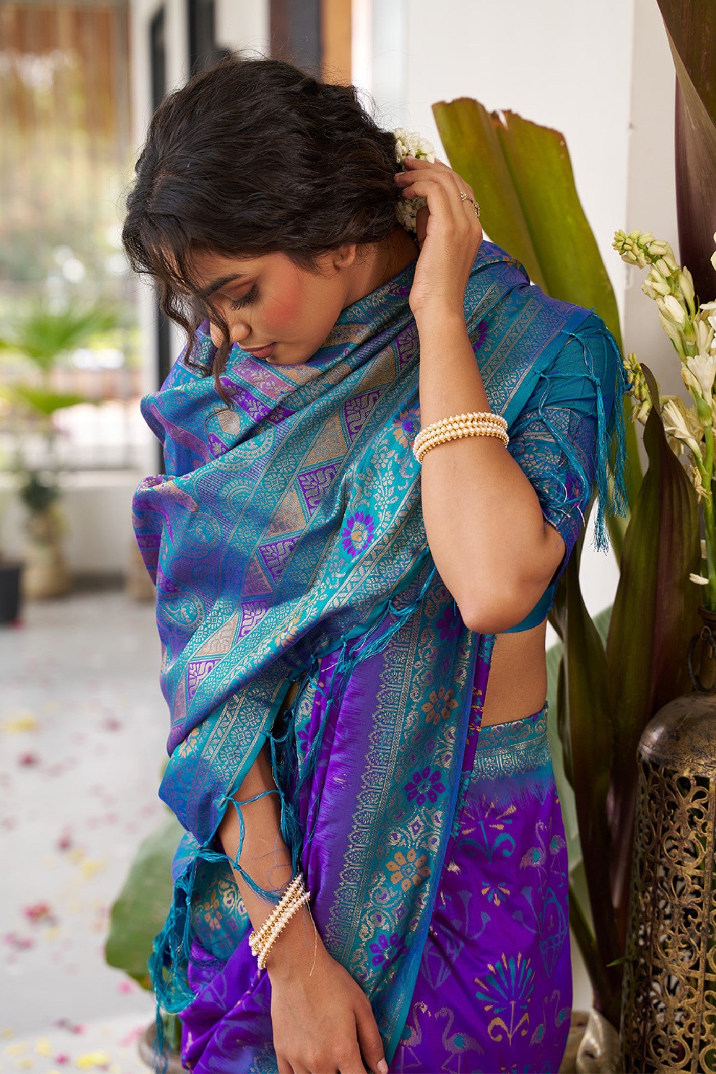 MySilkLove Heliotrope Purple Banarasi Woven Soft Silk Saree