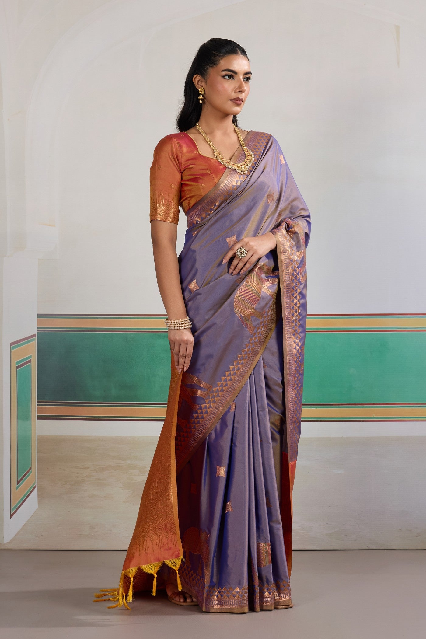 Buy MySilkLove Pale Purple Banarasi Handloom Saree Online