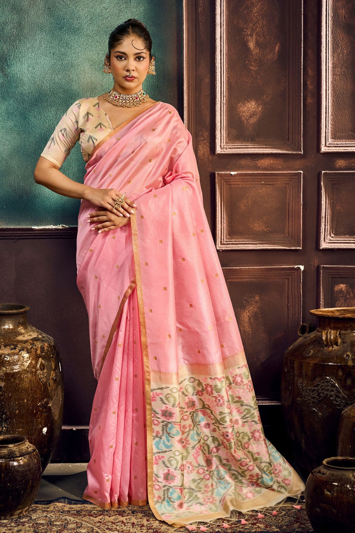Buy MySilkLove Berry Pink Handloom Silk Saree Online