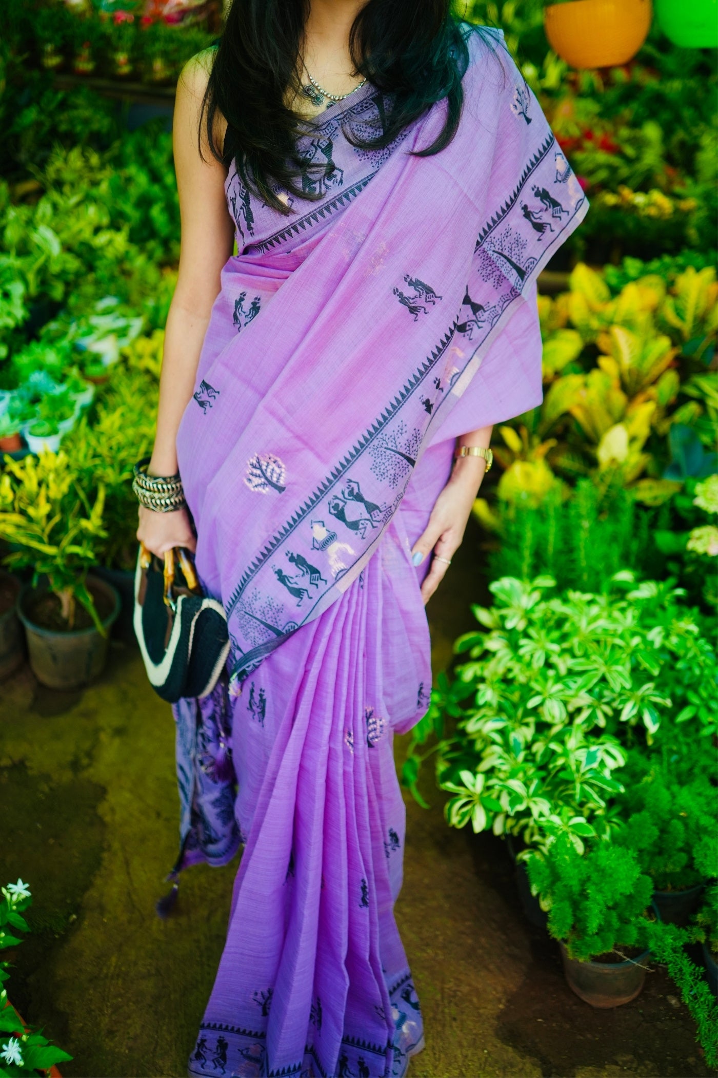 Buy MySilkLove Liseran Purple Woven Modal Cotton Saree Online