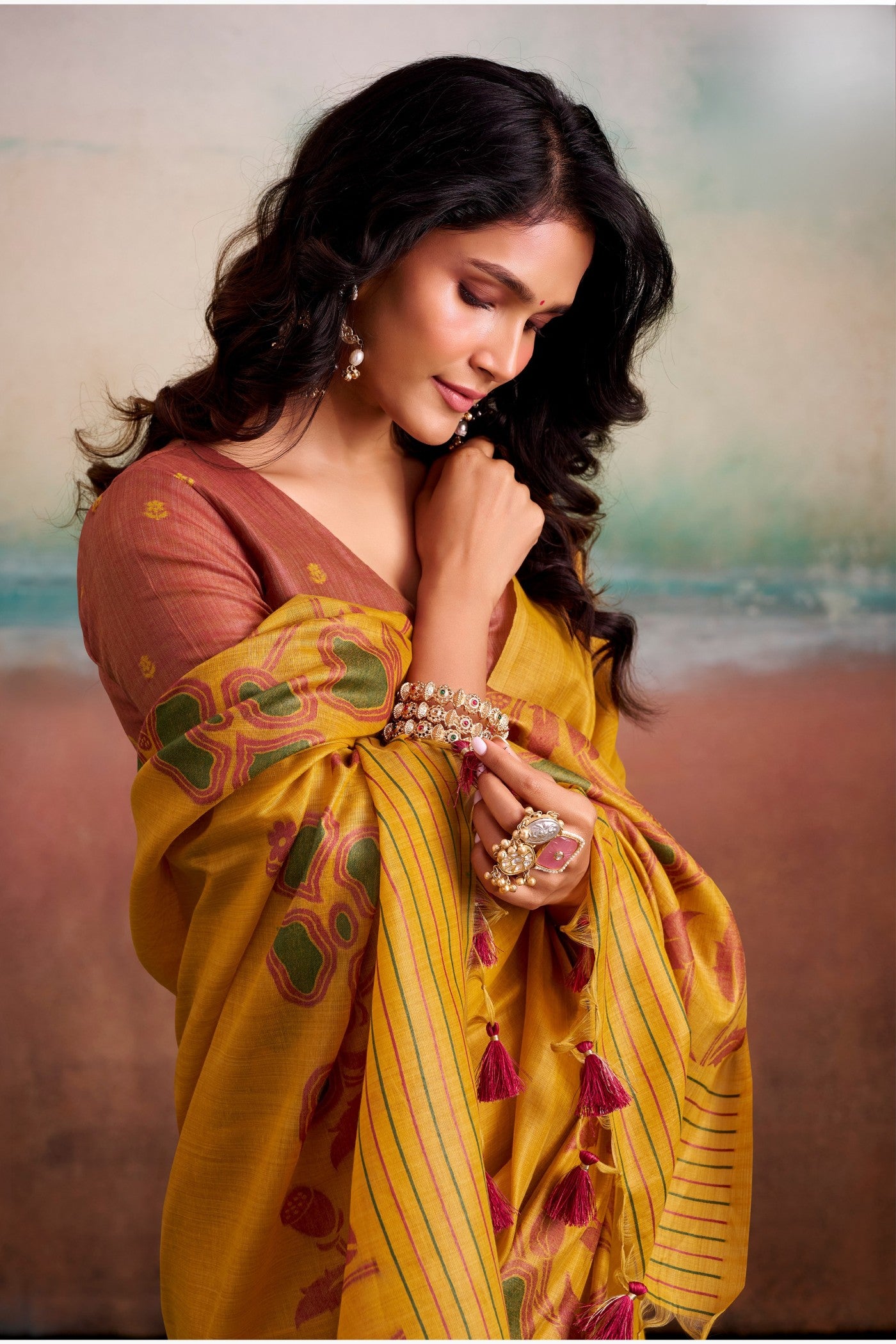 Buy MySilkLove Jonquil Yellow Handloom Modal Silk Saree Online