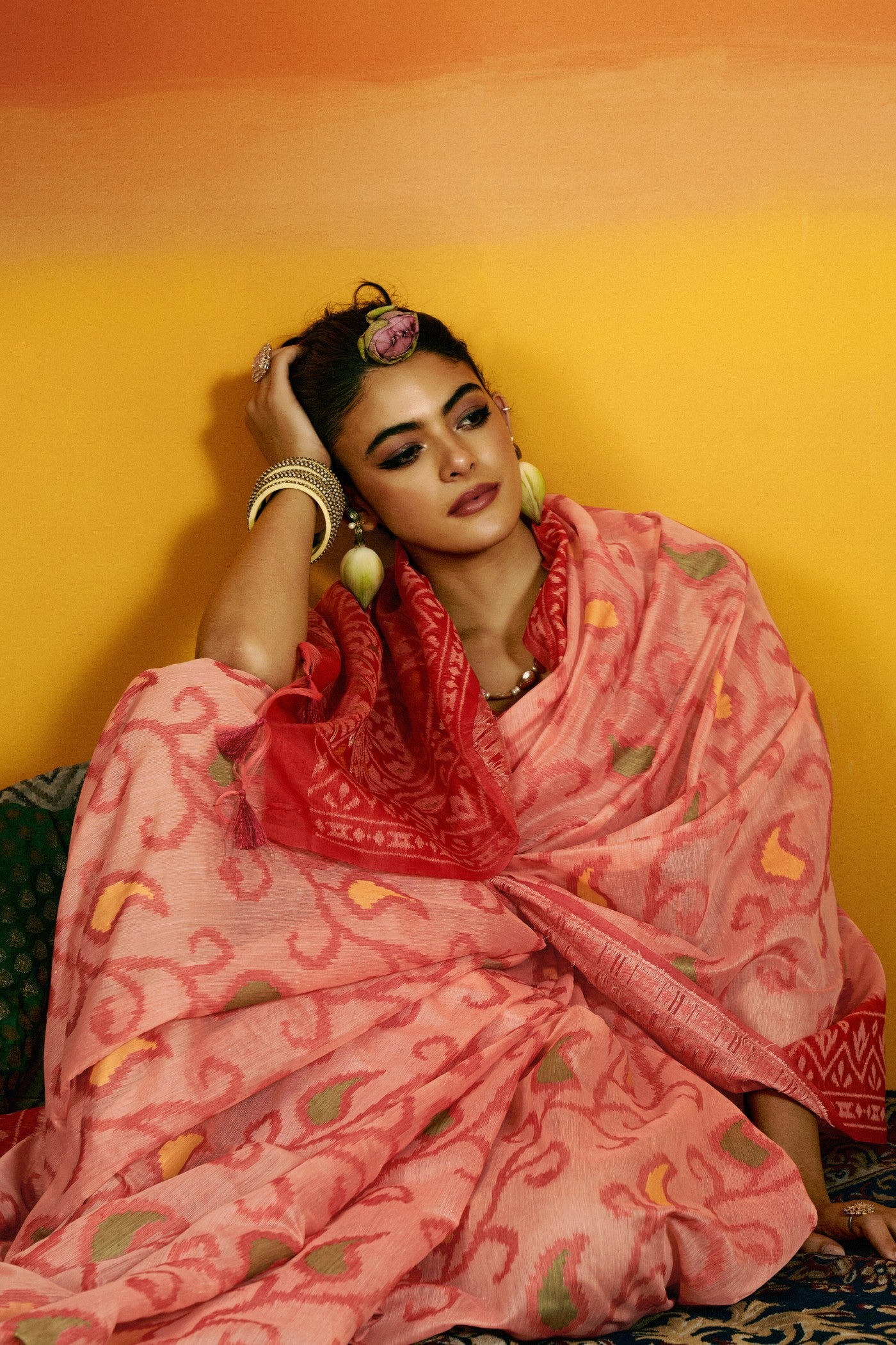 Buy MySilkLove Faded Pink Handloom Jamdani Saree Online