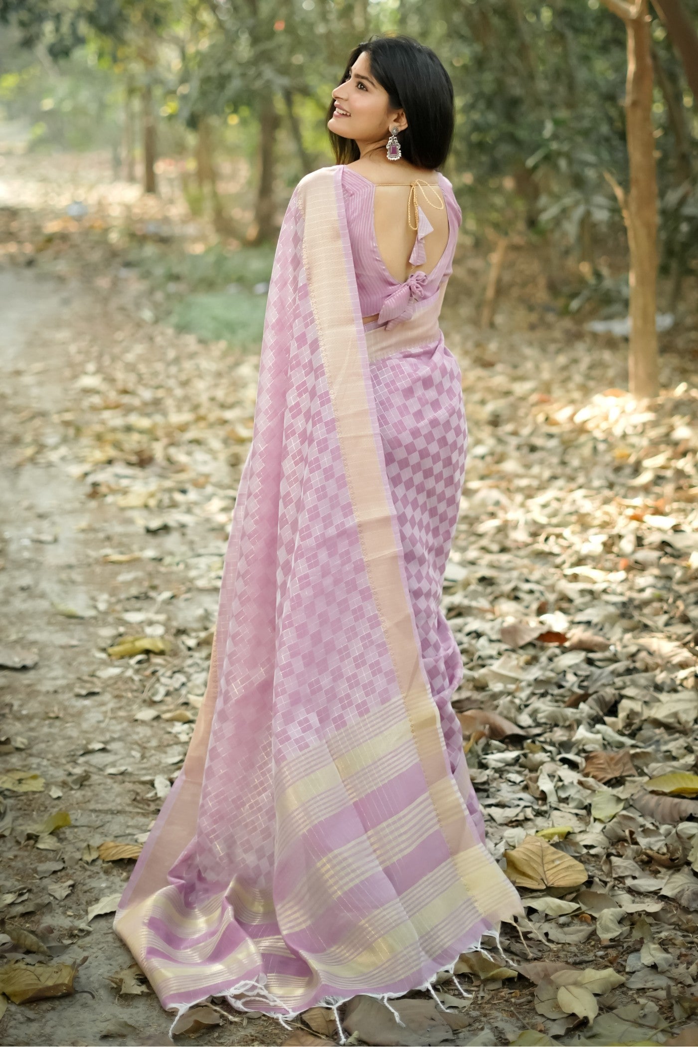 Buy MySilkLove Light Mauve Purple Banarasi Raw Silk Saree Online