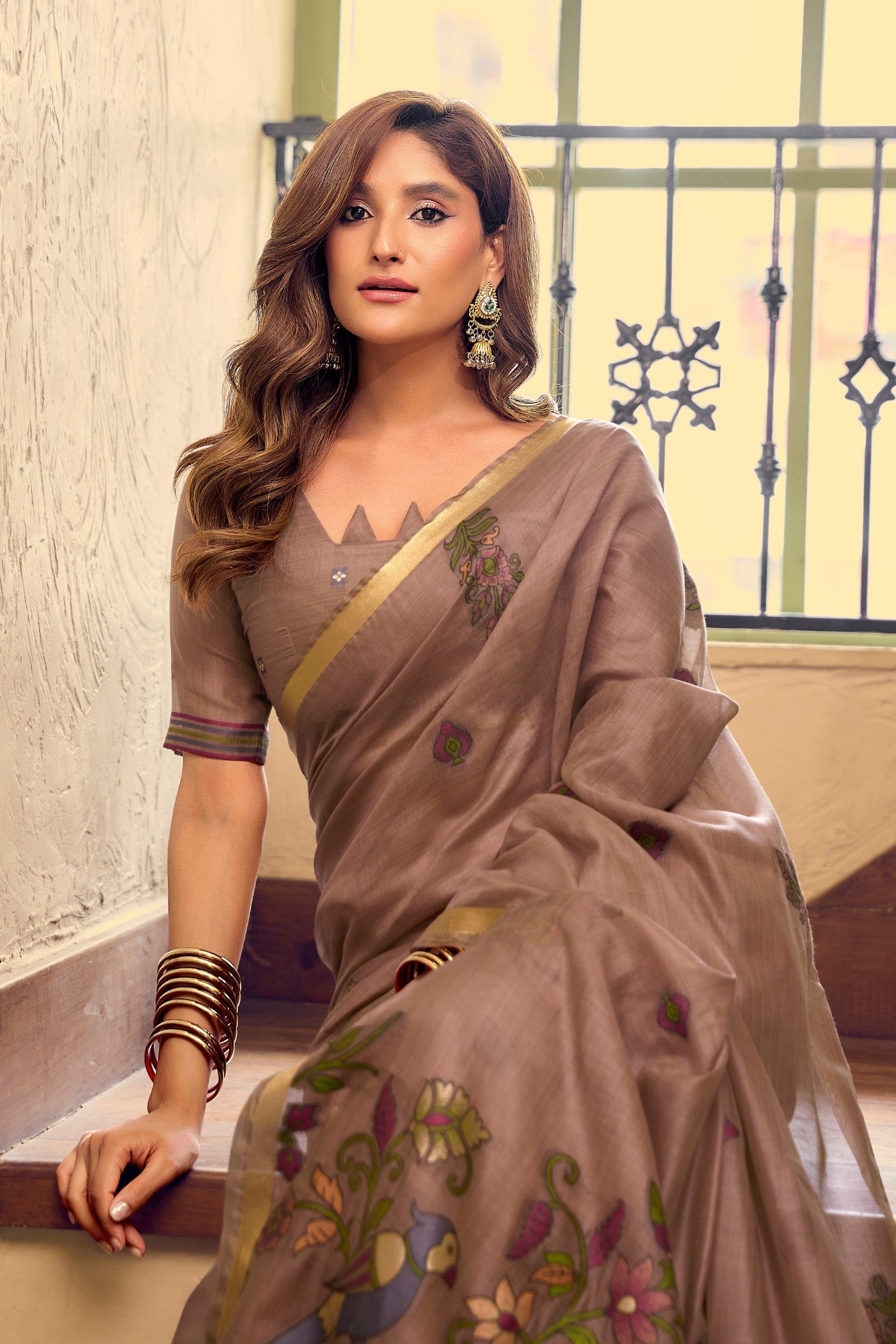 MySilkLove Ginger Brown Cotton Silk Saree