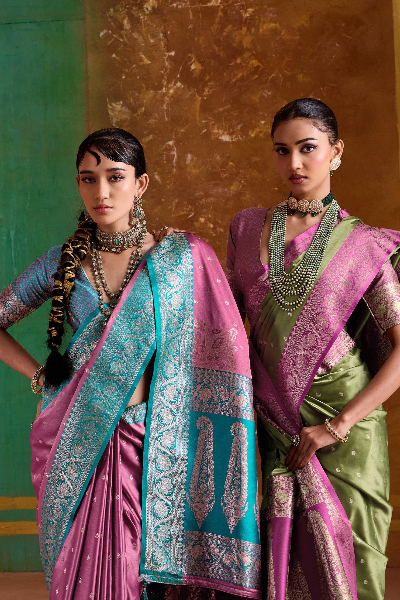 Buy MySilkLove Dolly Pink Handloom Satin Silk Saree Online