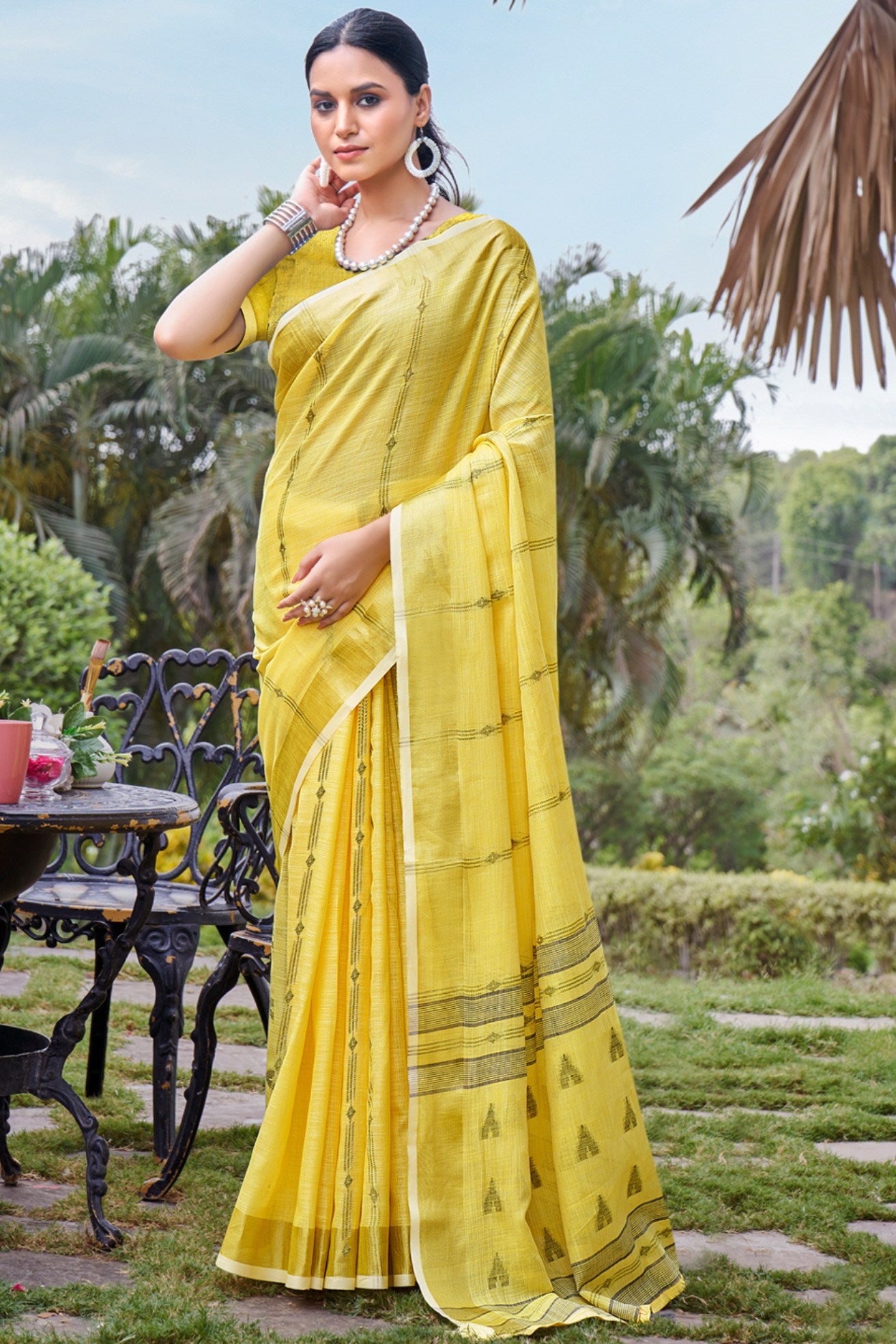 Buy MySilkLove Sunflower Yellow Cotton Silk Saree Online